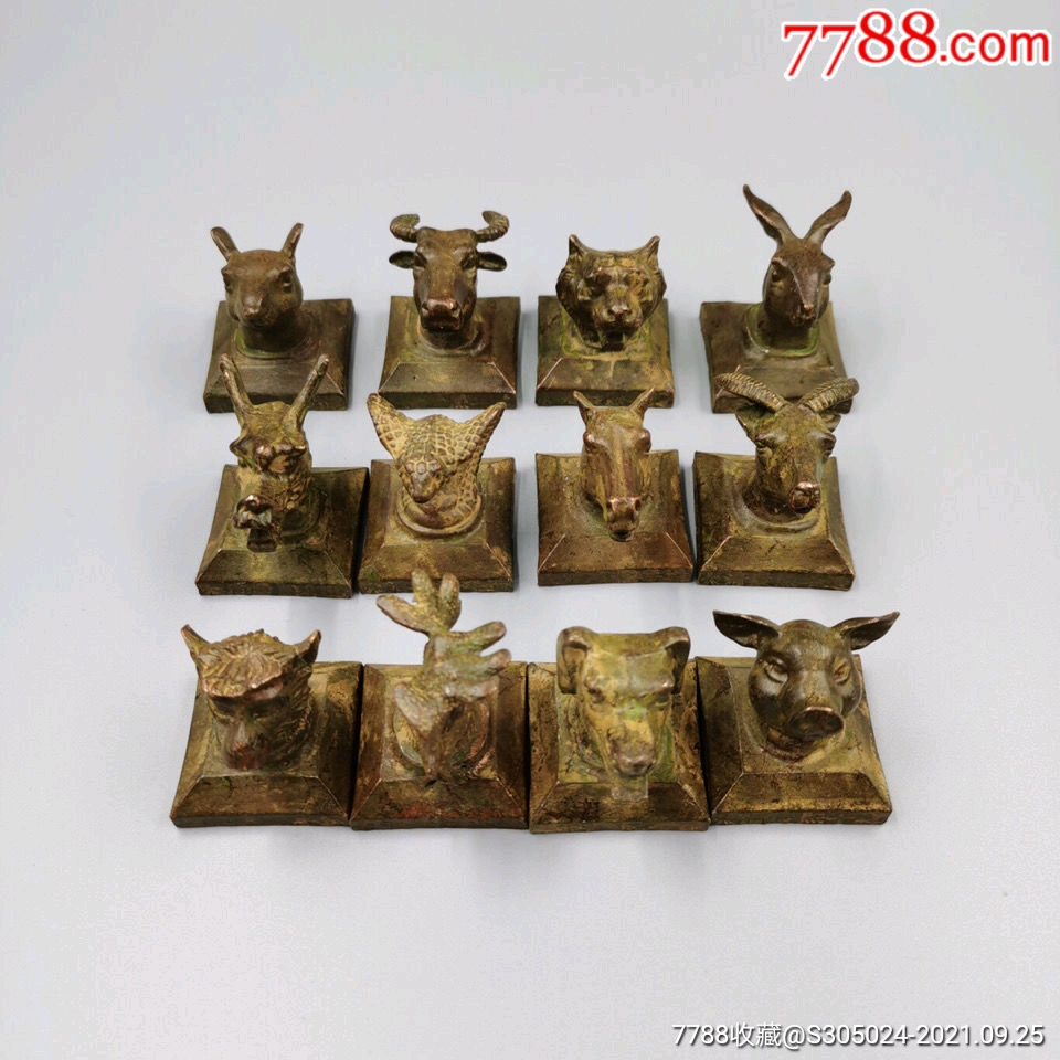 纯铜十二生肖铜印章杂项铜玺书房摆件文房用品家居收藏品摆件
