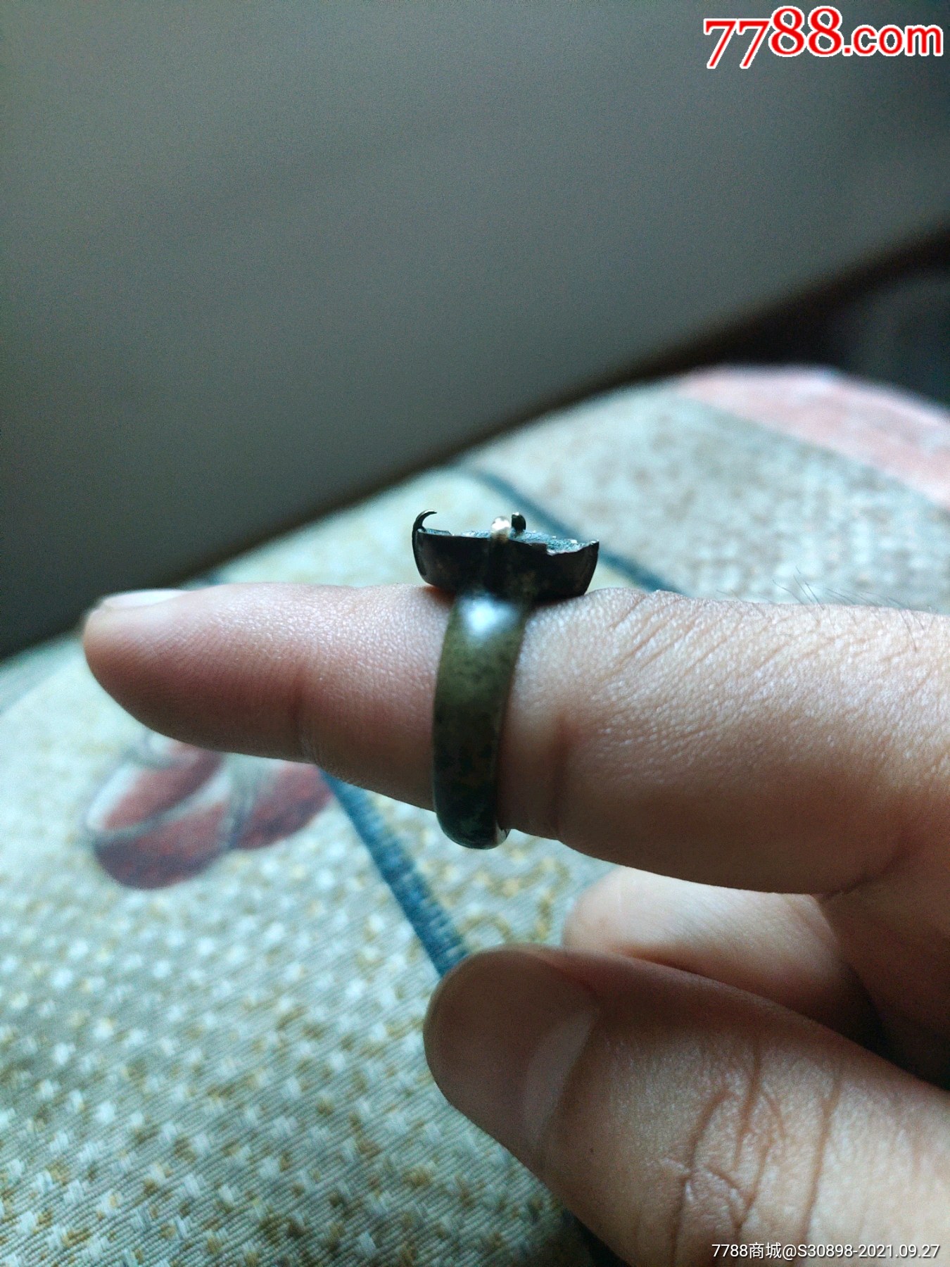 清代带款老铜戒指内款刻九天宝松18e