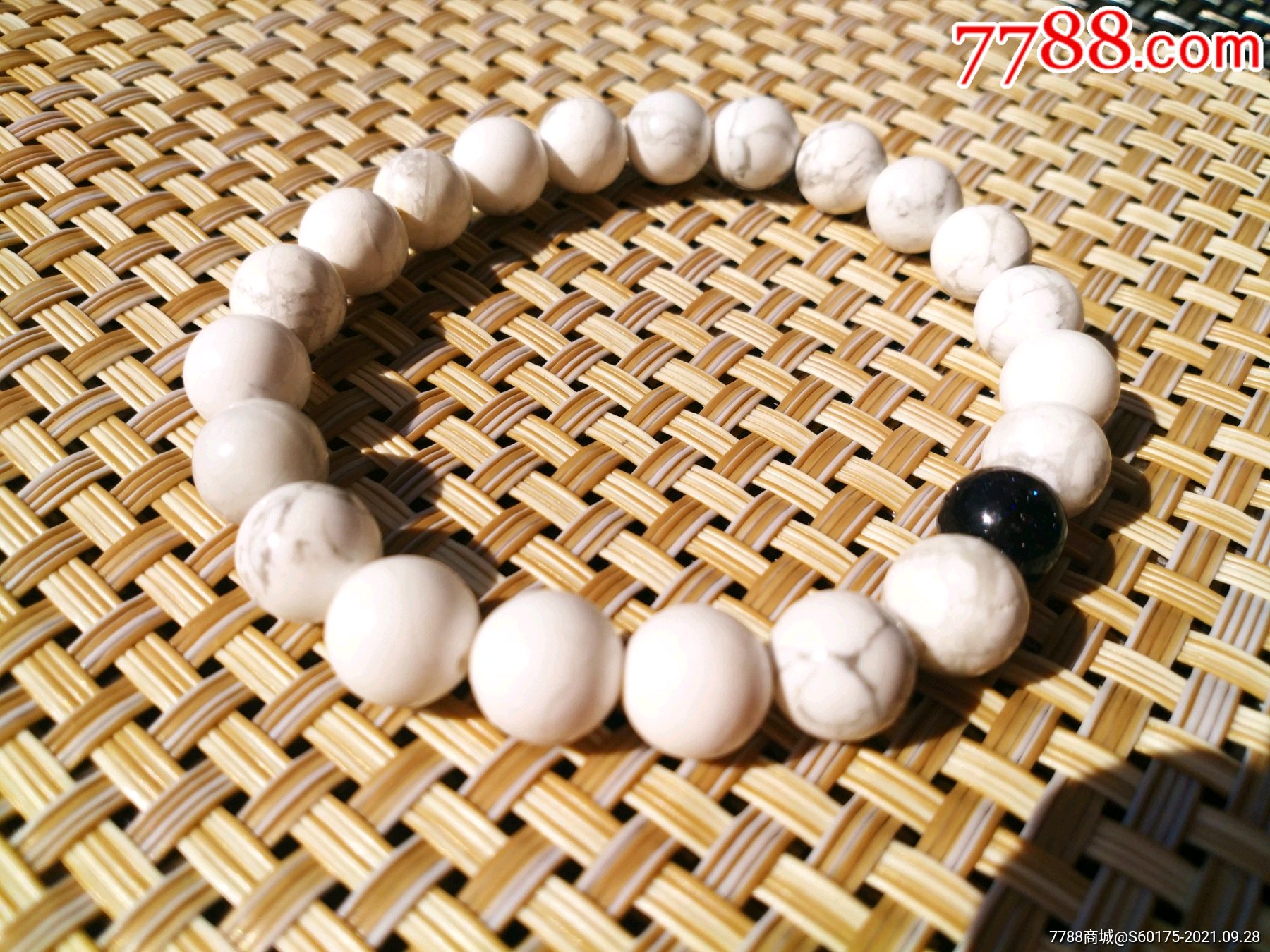 白松石8mm佛珠手串