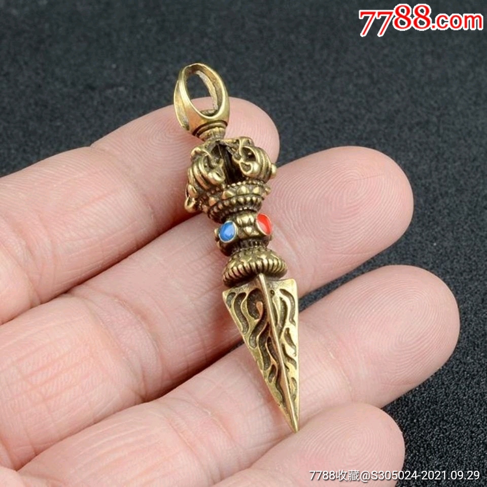 铜器黄铜金刚杵吊坠挂件铜法器挂坠