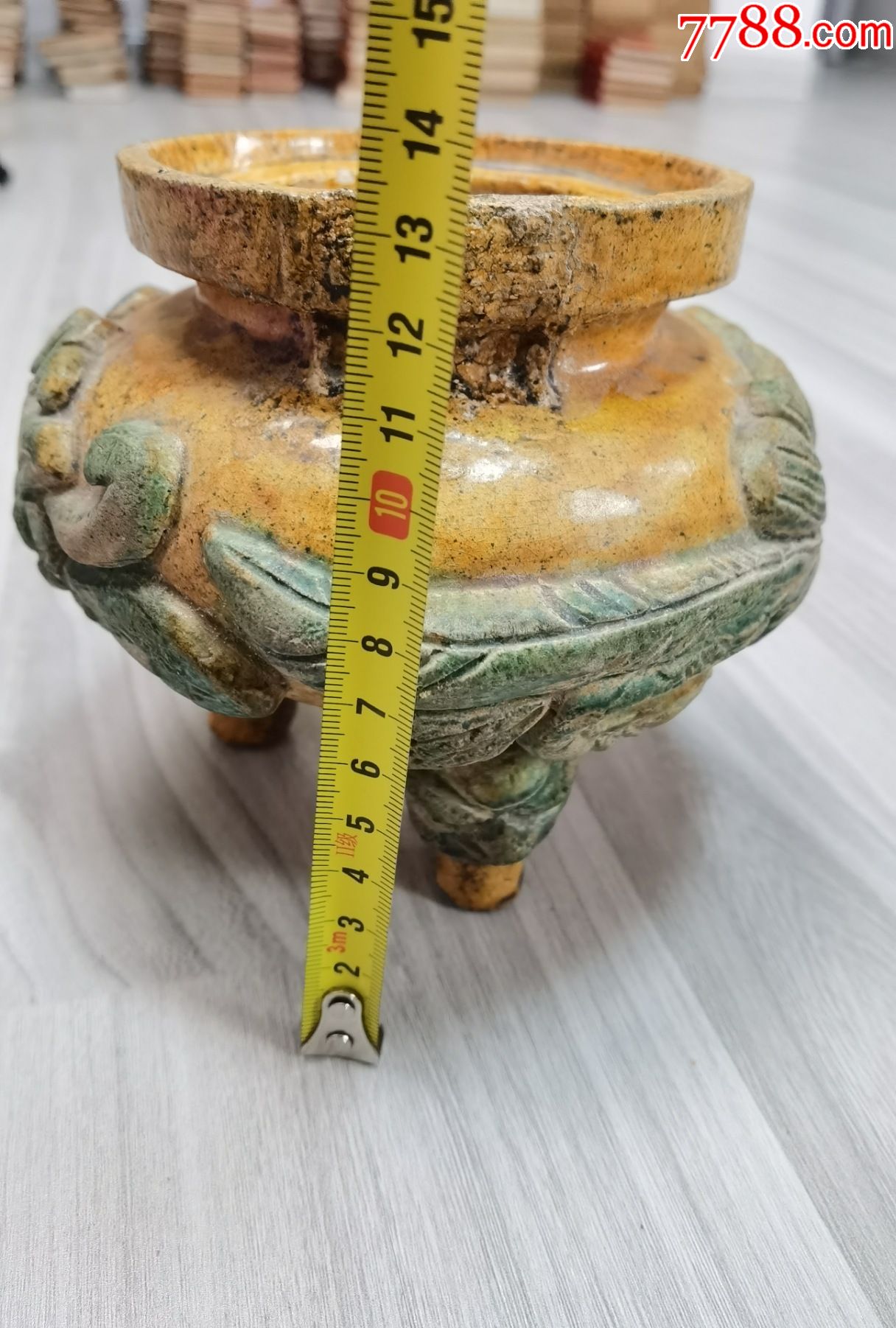 明三彩鼎式香炉(包老保真)