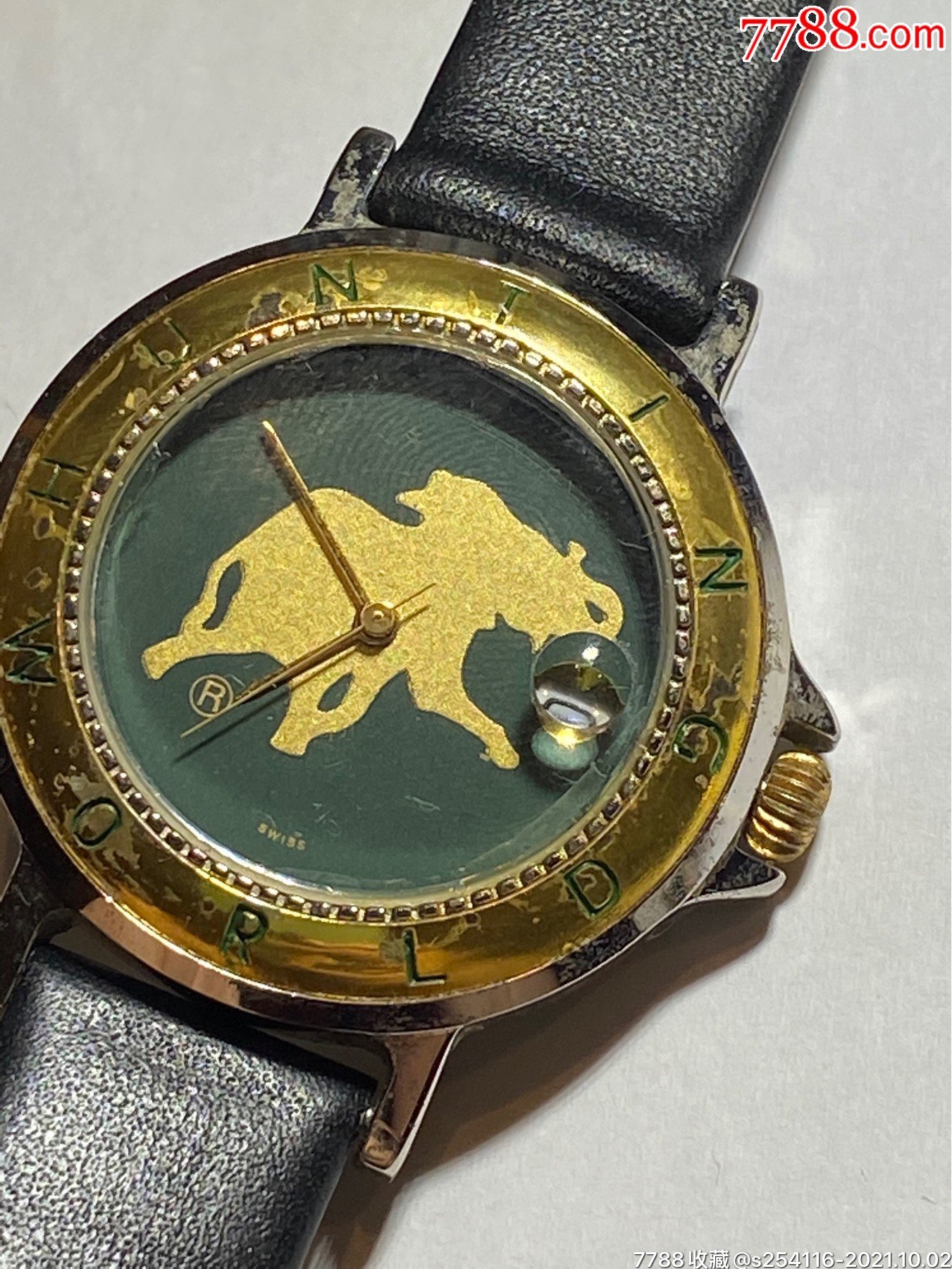 瑞士huntingworld世界狩猎石英男表表盘36mm厚8mm蓝宝石镜面大象