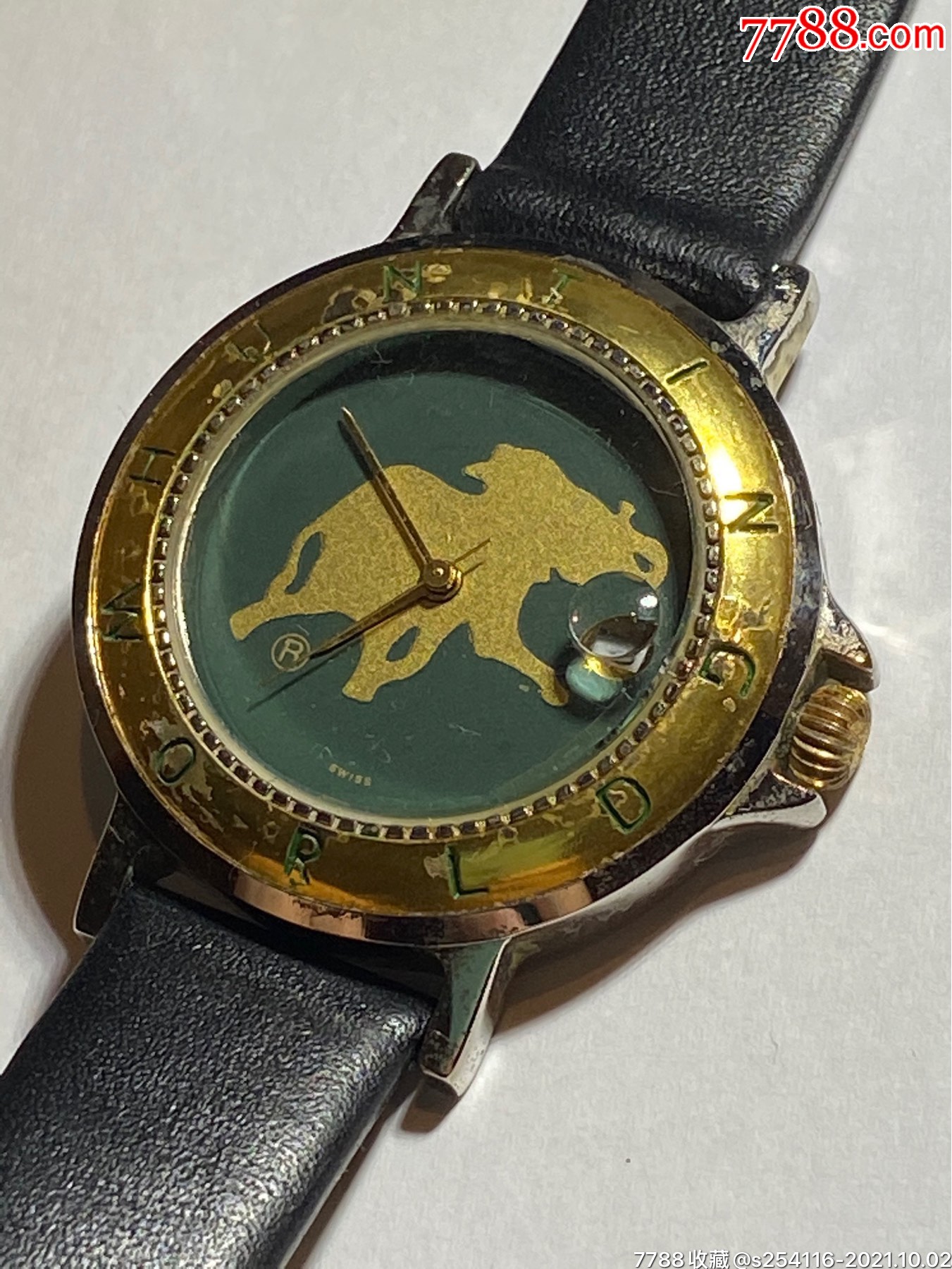 瑞士huntingworld世界狩猎石英男表表盘36mm厚8mm蓝宝石镜面大象