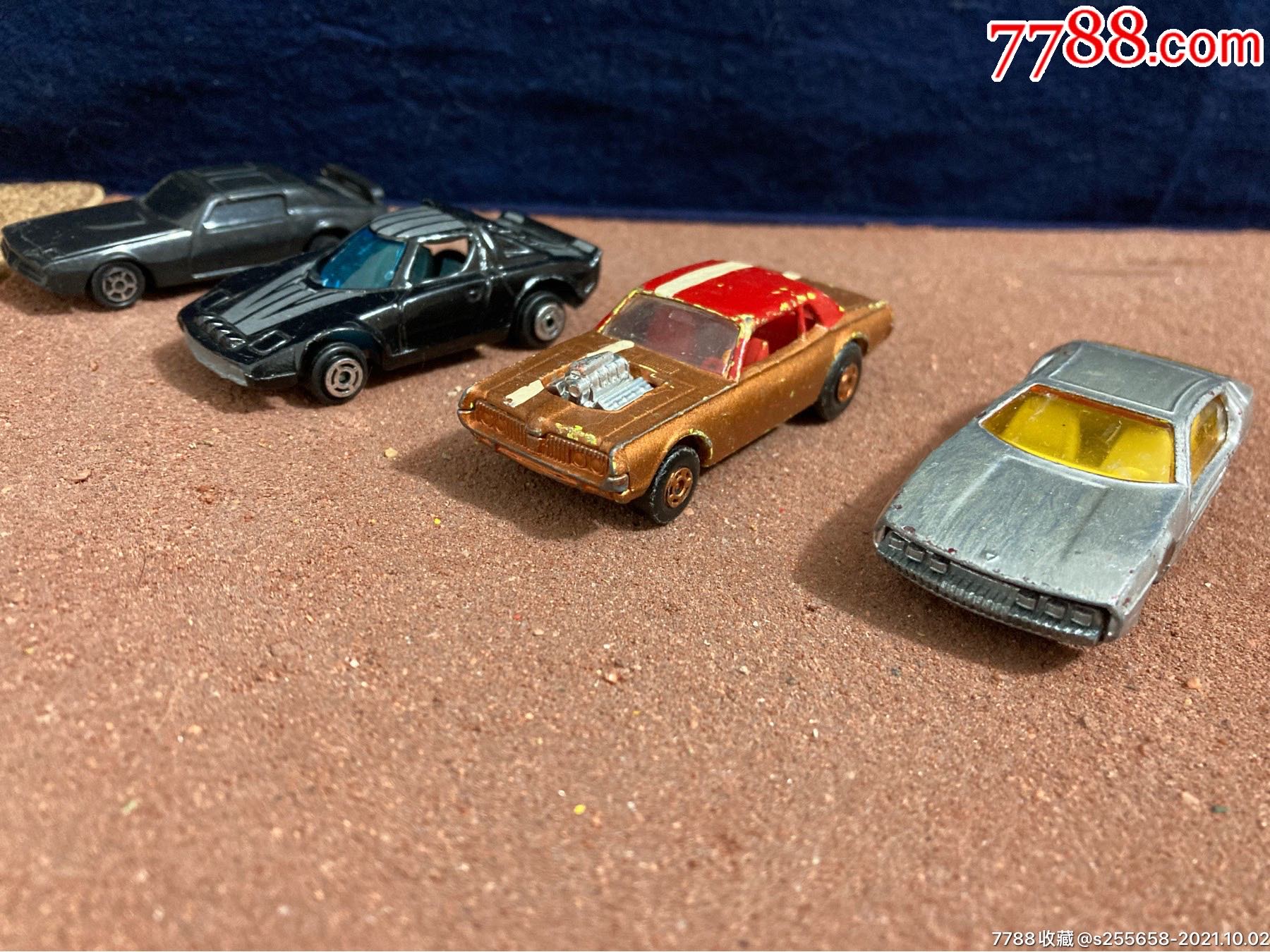 60年代老玩具合金车火柴盒2辆加另外两款不知名黑酷轿车_其他车模