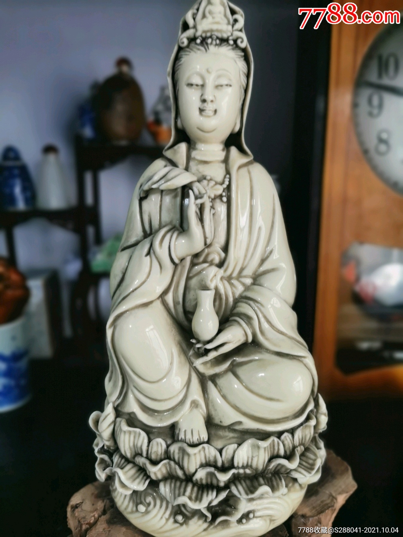 德化窑观音摆件收藏品菩萨古玩古董乡下收货