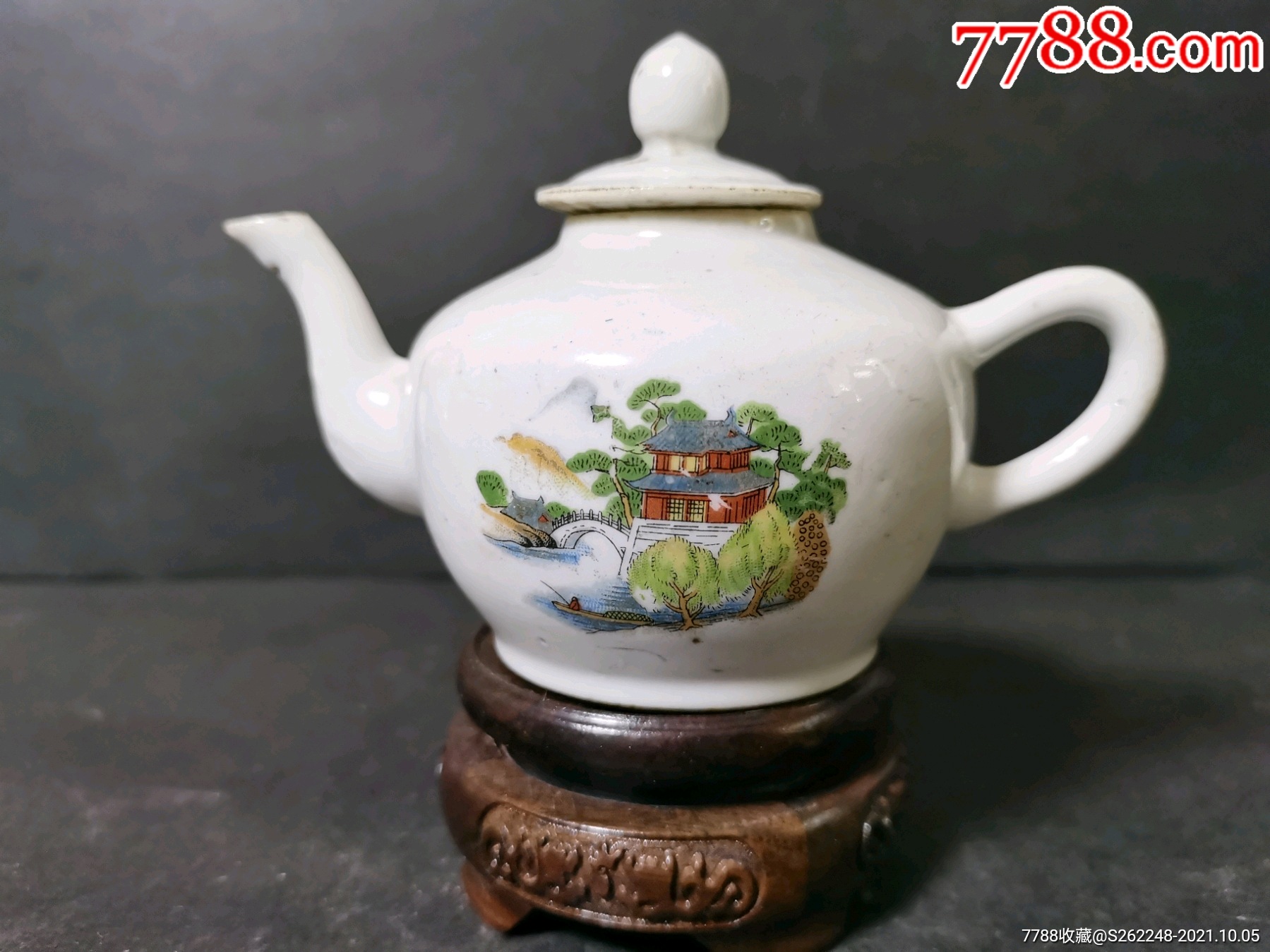 景德镇"余隆丰"晚清民初手绘纹小执壶