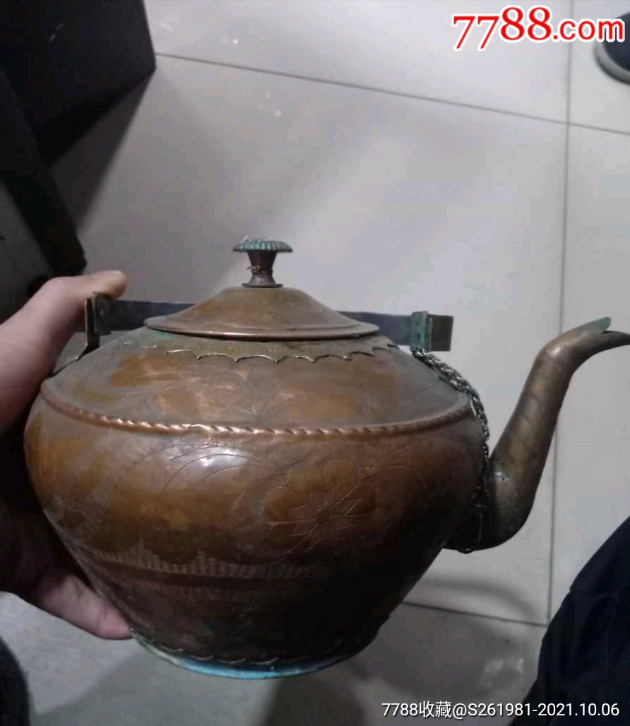 对家居装饰摆件10品￥26899早期旧收藏古董清代铜器水壶真品10品￥1