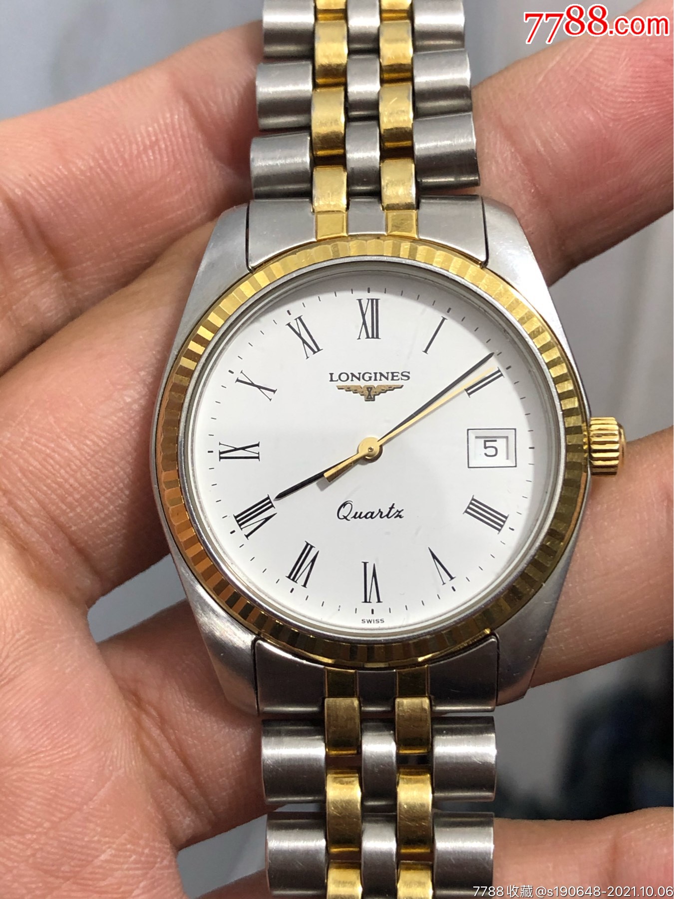 浪琴超薄间金石英手表