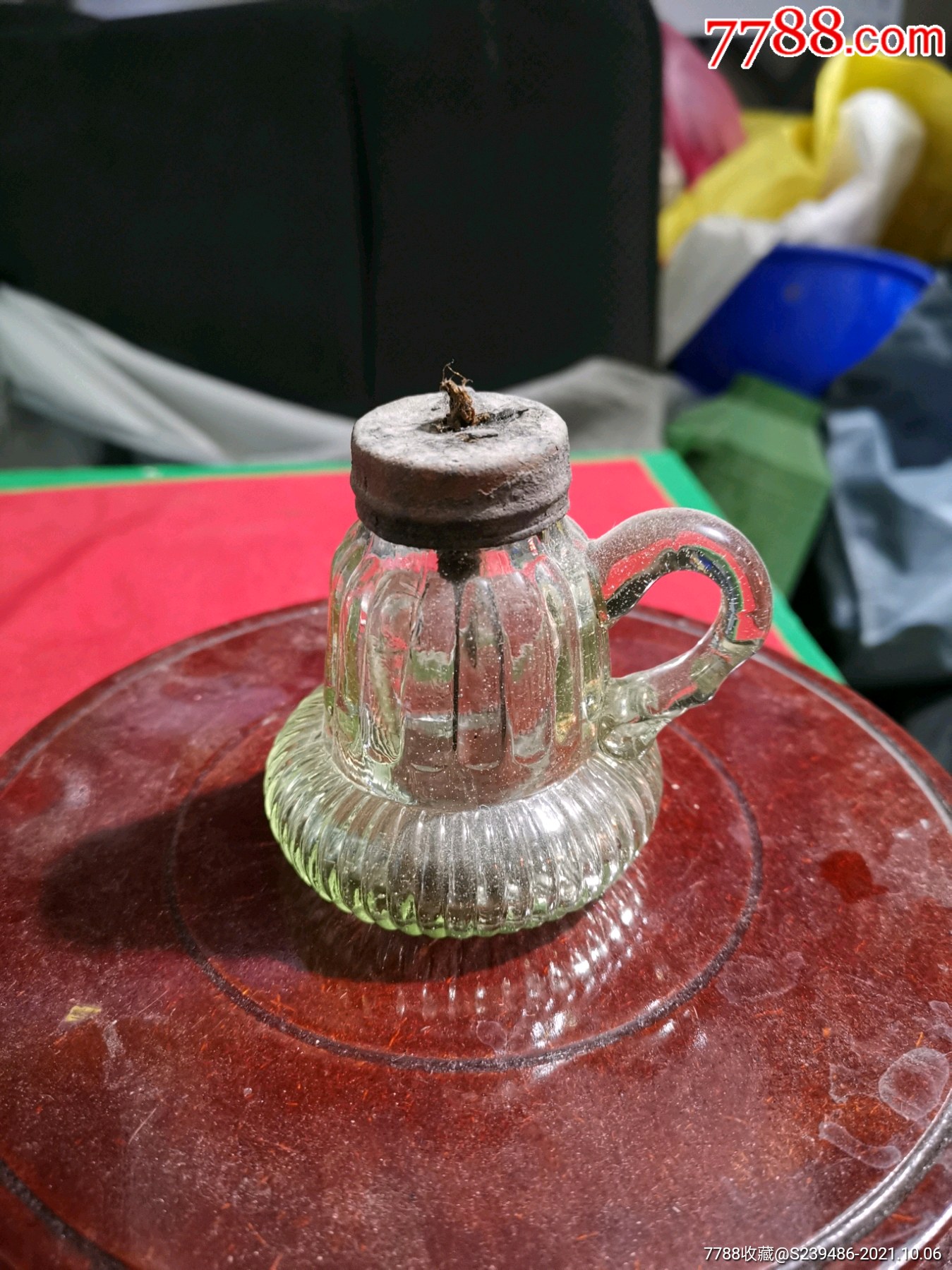 老玻璃油灯!很少见的!