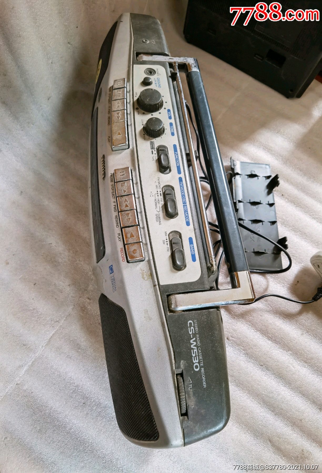 爱华磁带机收录一体机外观无破损功能正常使用含电线