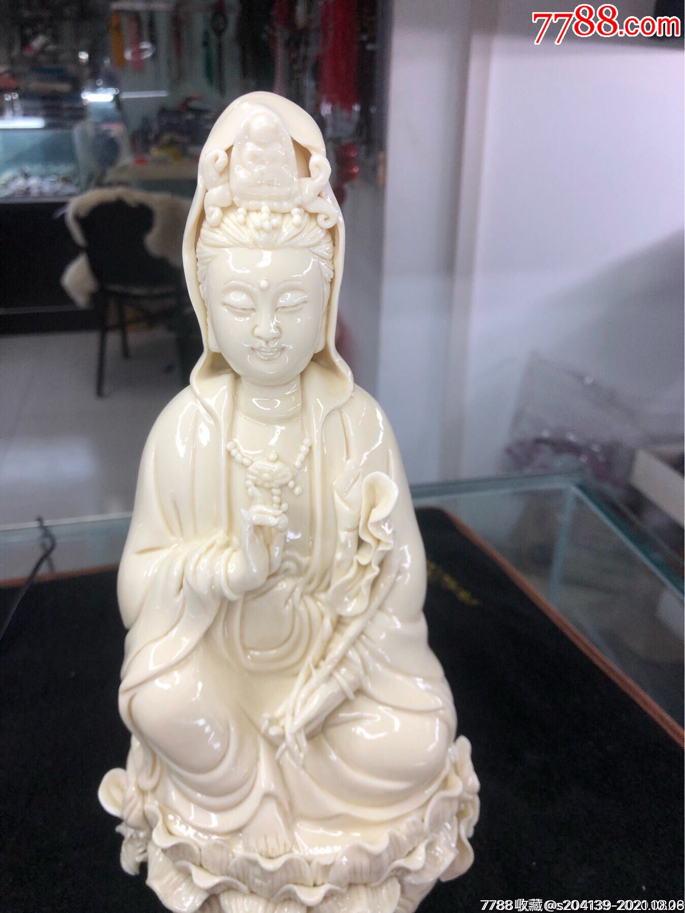 年代10品￥15099德化窑如意观音坐莲佛像摆件10品￥18099民窑水滴
