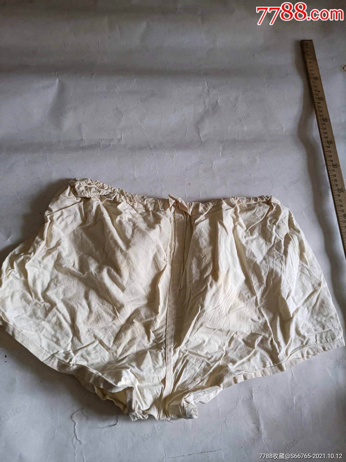 怀旧50年代老白棉布裤衩