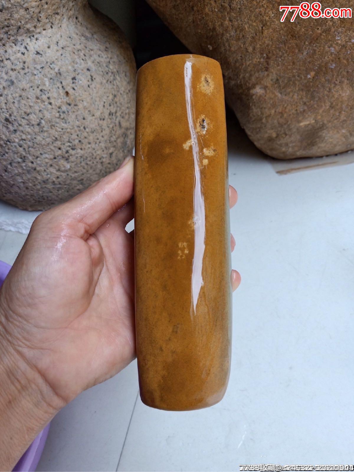 鸿运当头肇庆绿端石黄金皮俗称金包玉老宋坑纸镇