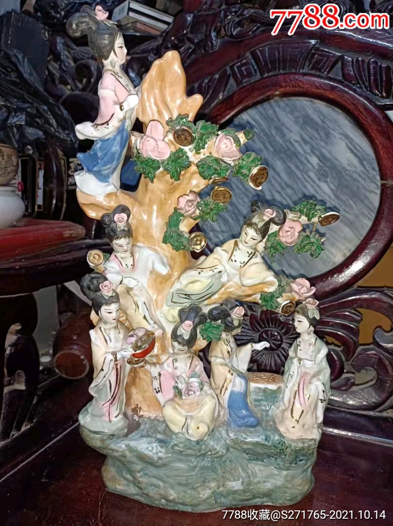 老枫溪瓷塑七仙女摆件-价格:289元-au27995920-雕塑瓷/瓷雕 -加价