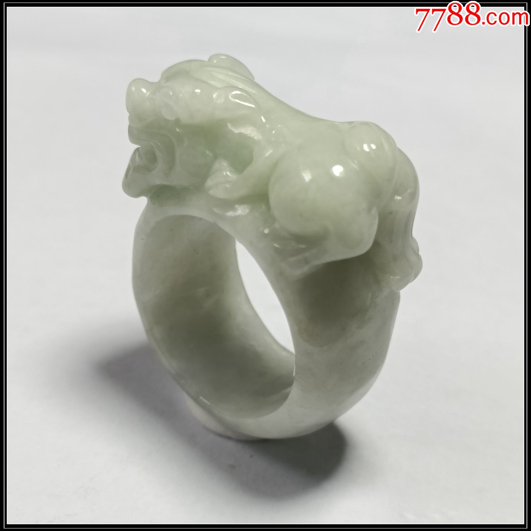 缅甸翡翠a货貔貅玉戒指