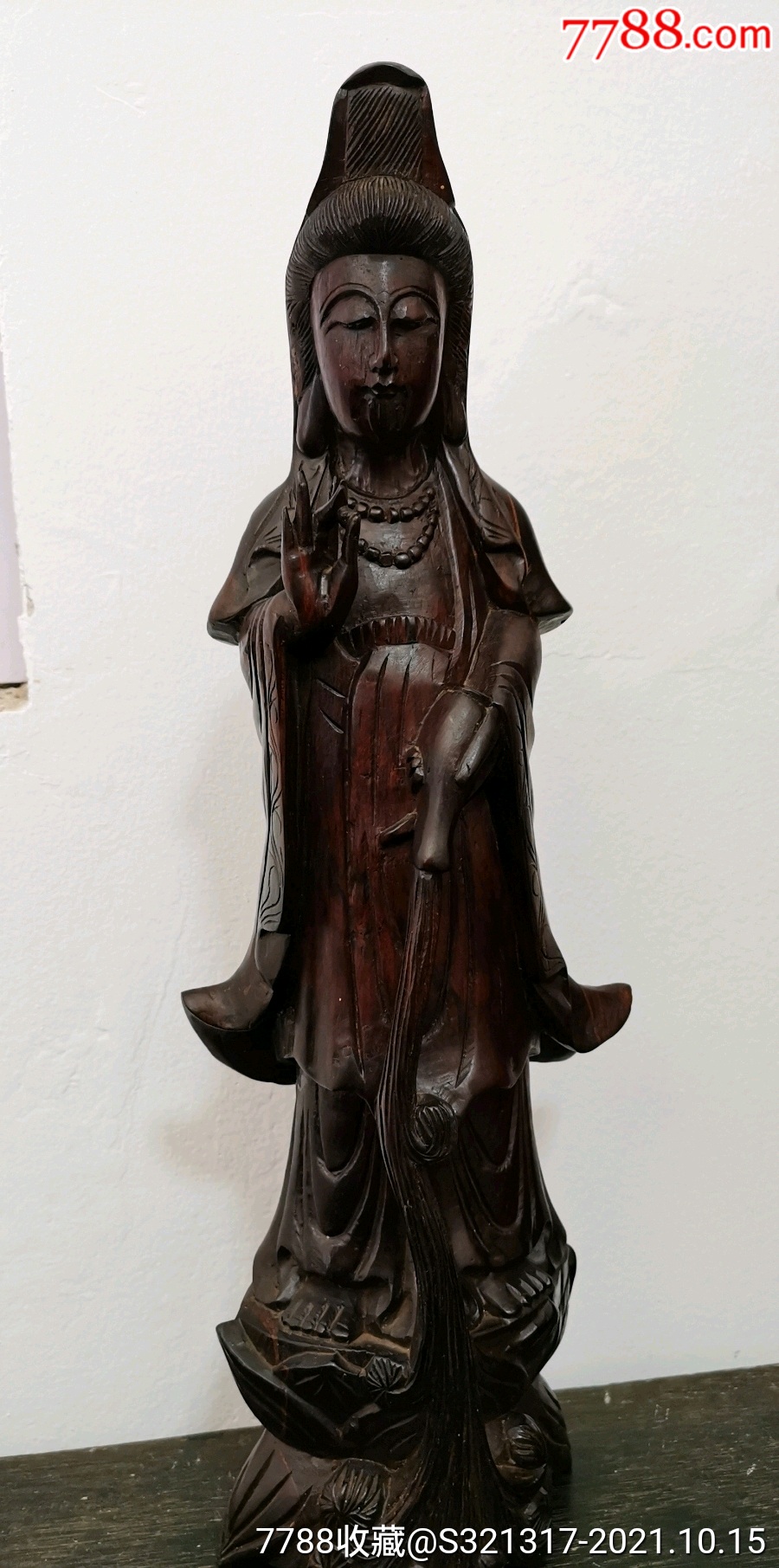 老红木观音菩萨像