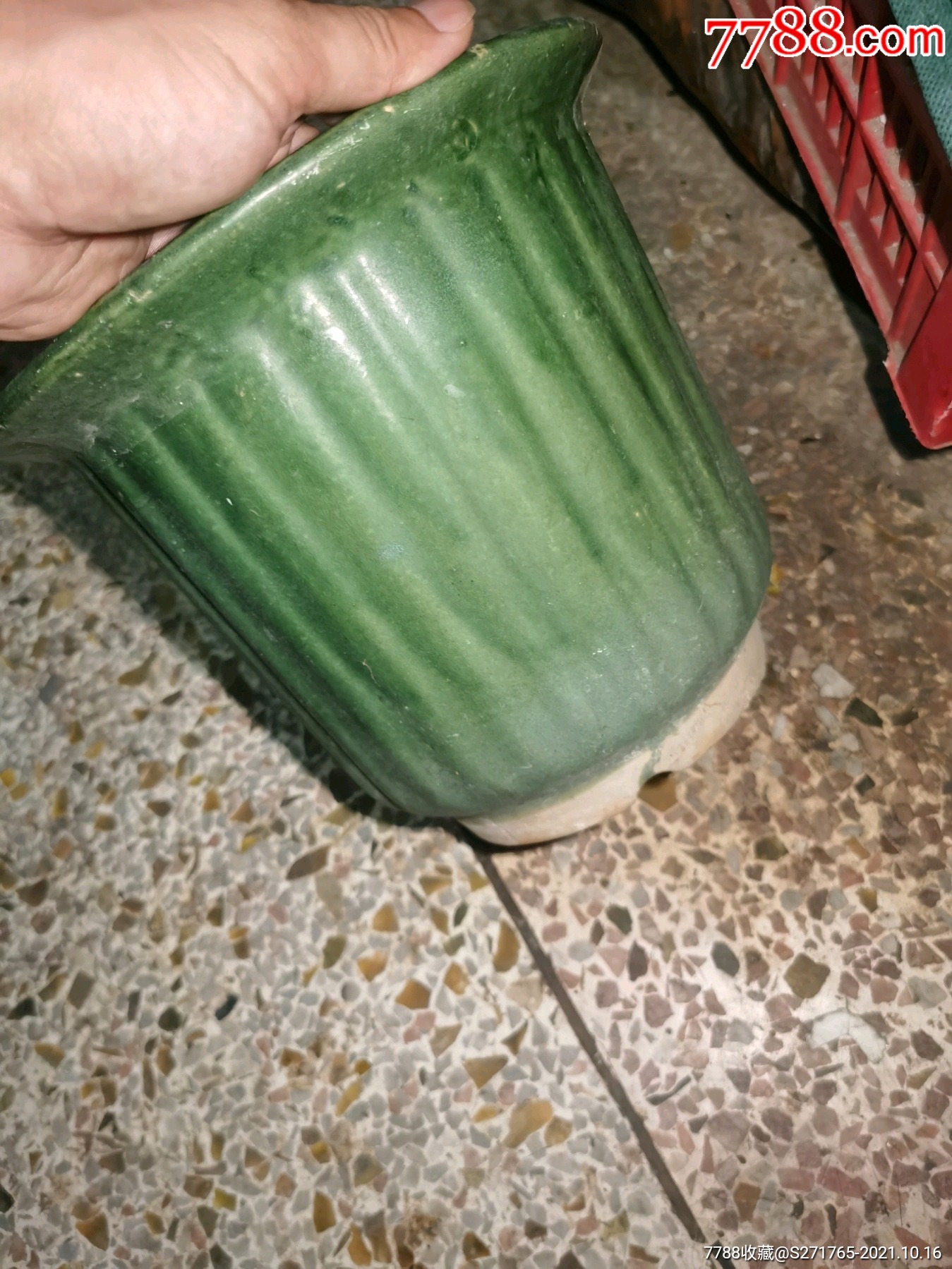 老石湾绿釉兰花盆-价格:1元-au28014460-花盆/花器 -加价-7788收藏