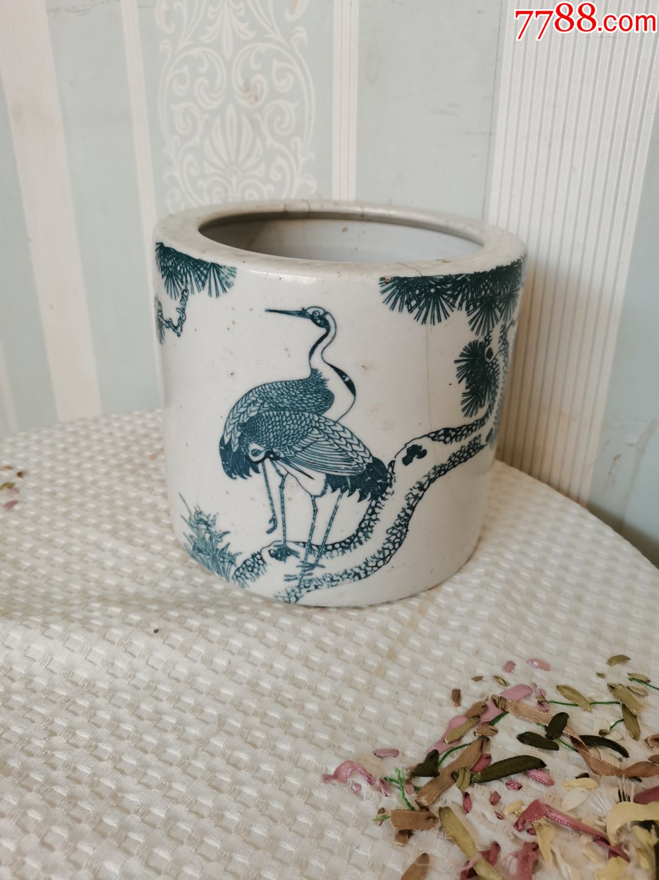 民国时期/松鹤图延年益寿老画缸