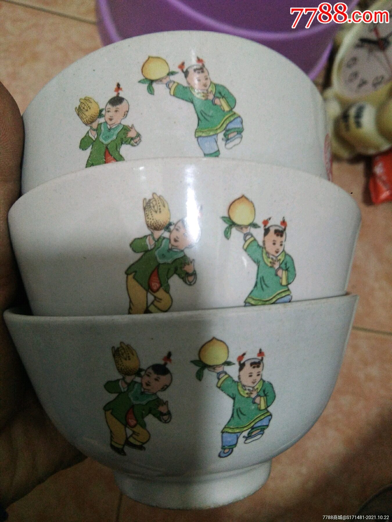 富贵娃娃碗三个