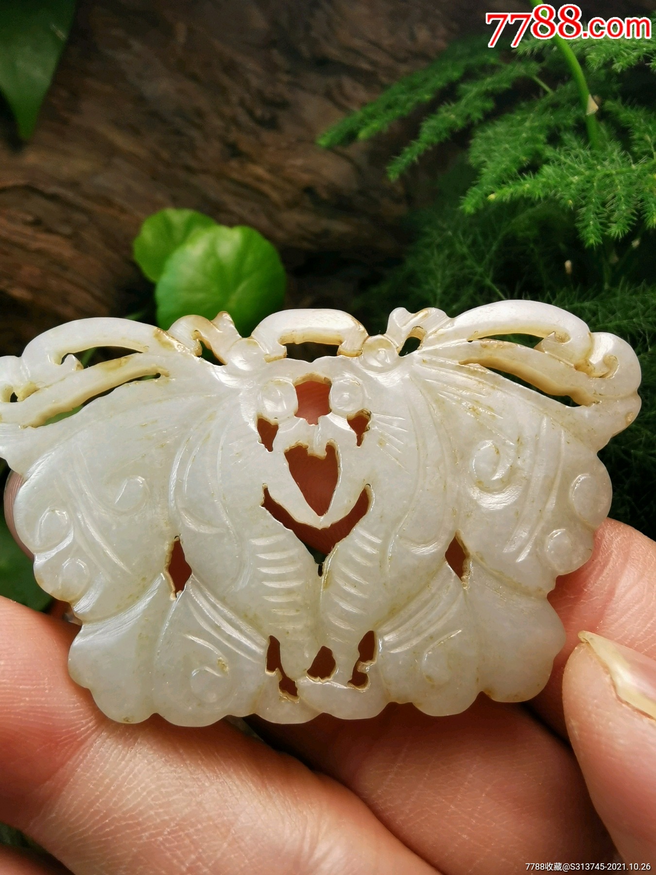 和田白玉蝴蝶玉佩