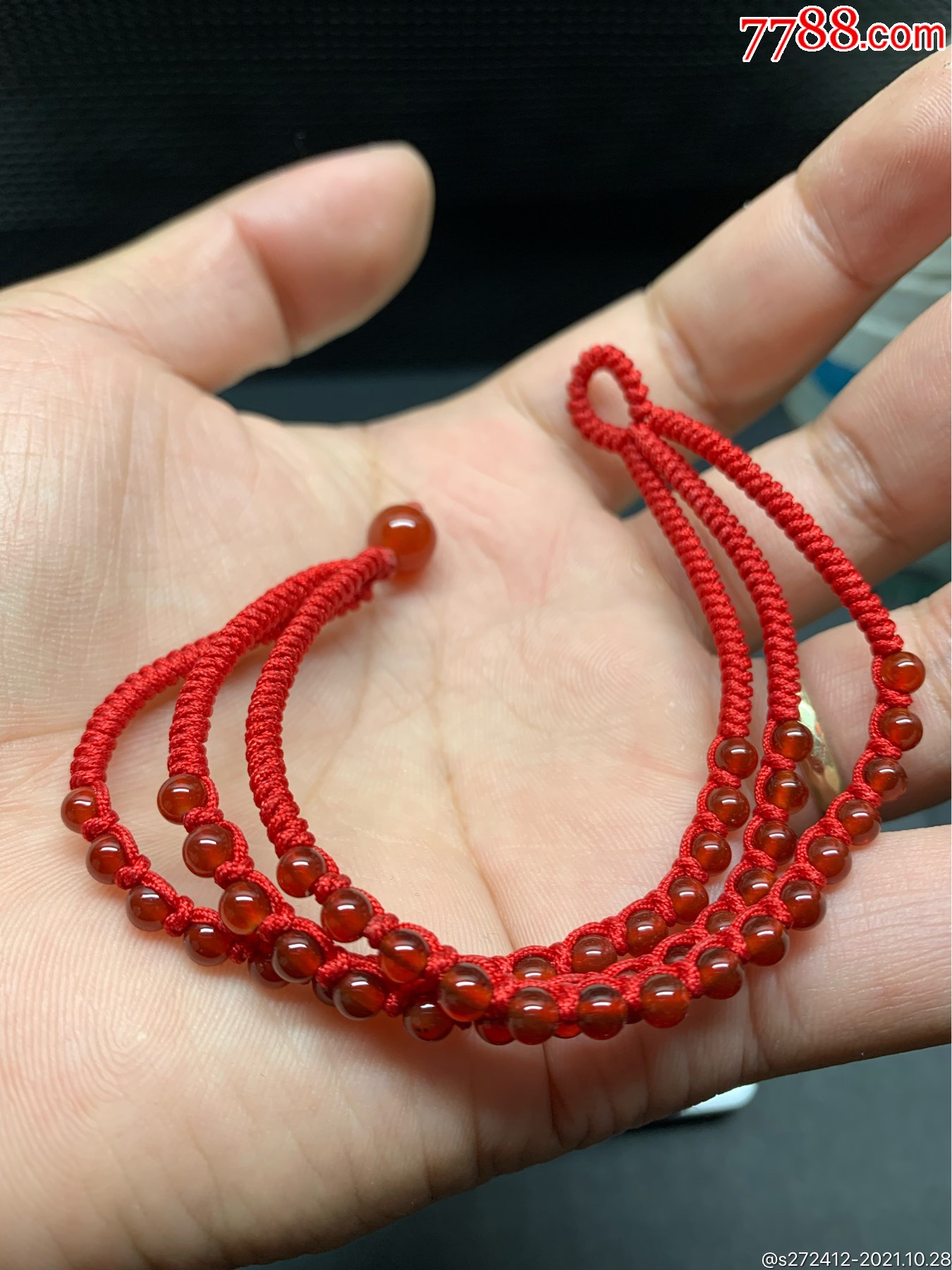 红玛瑙手链红绳_其他玉石/玉器_图片收藏_回收价格_7788手表收藏