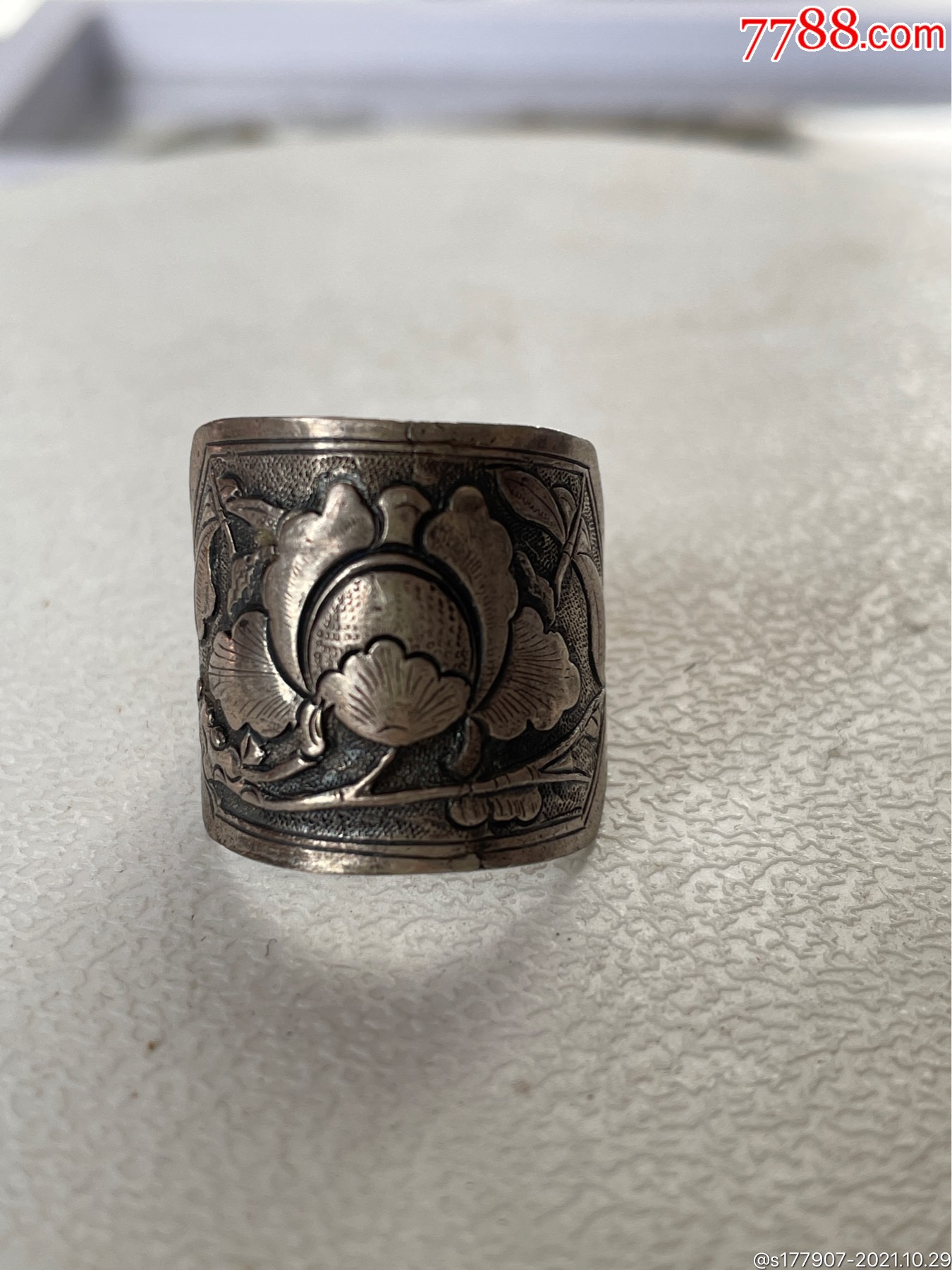 牡丹老银饰戒指_其他银器_作品图片_收藏价格_7788纸艺