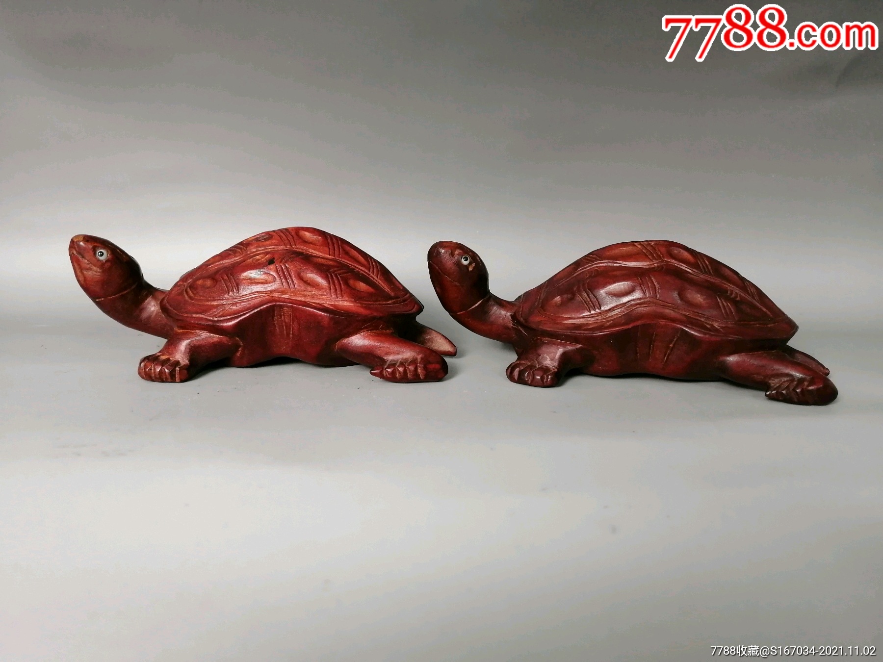 回流,实木雕刻,长寿龟一对,品相如图,尺寸大,十分精美_价格50元_第1张