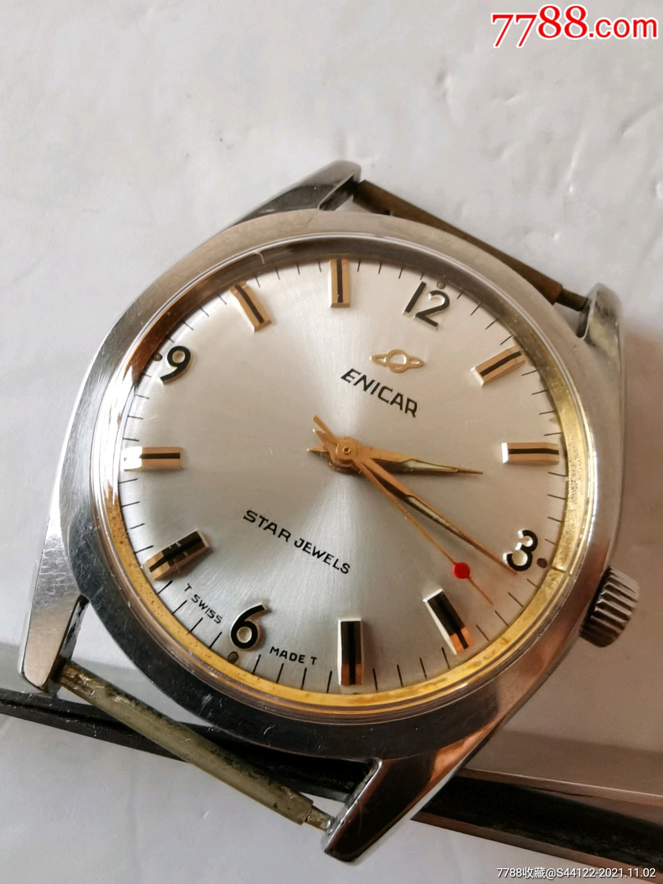 稀少英格男士紫金刻度上弦手表