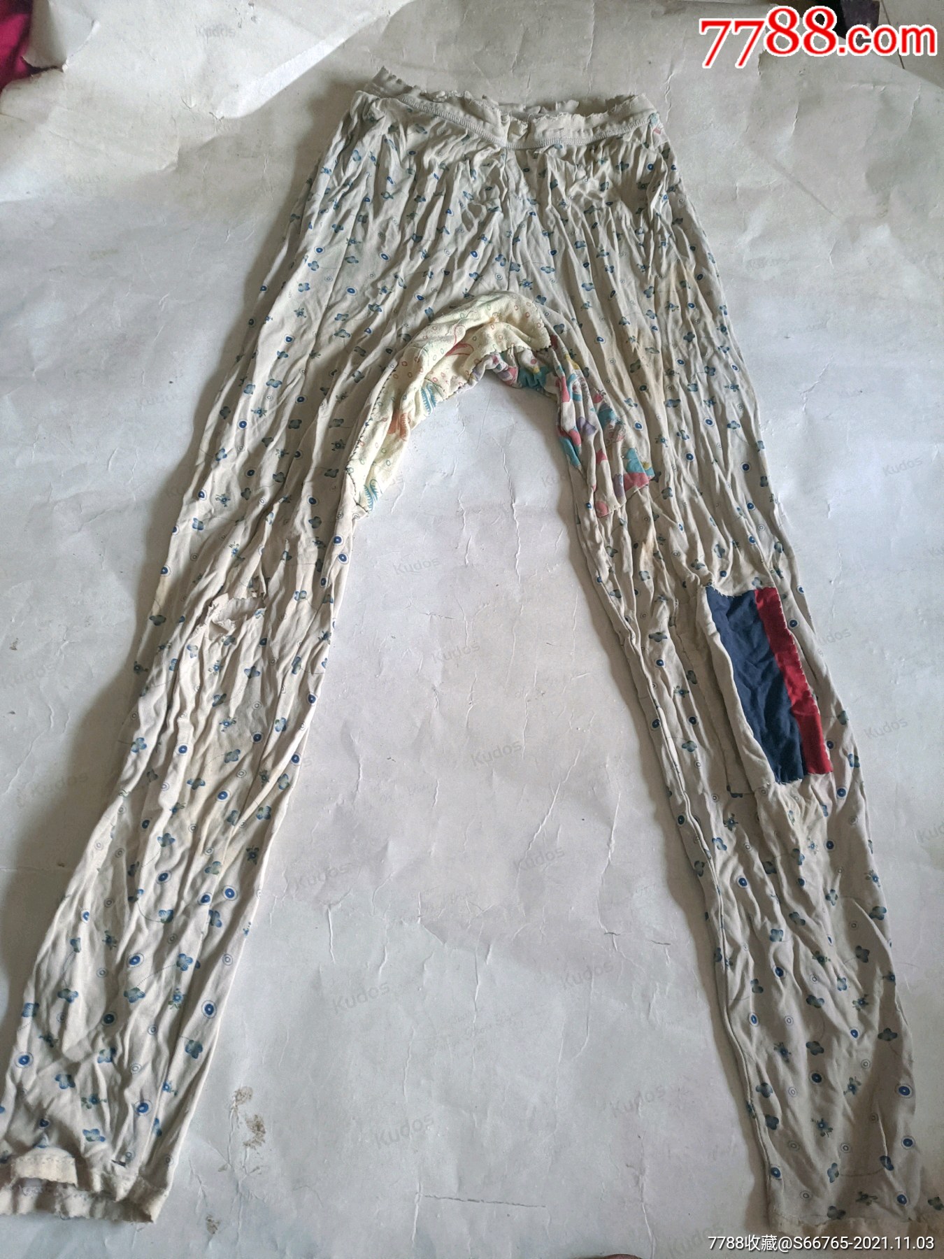 怀旧老手工补丁秋裤