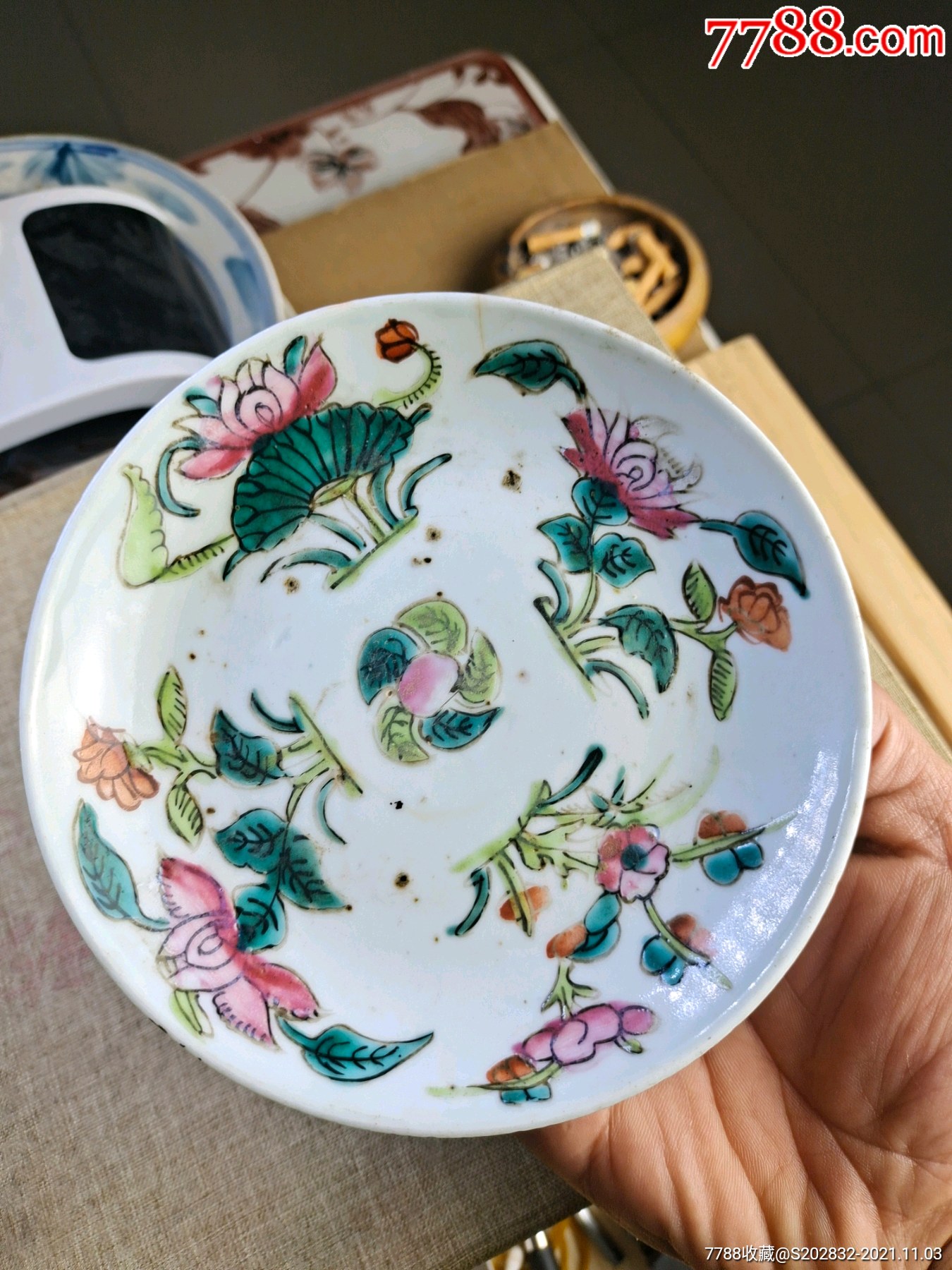 民国粉彩碟子(1)-价格:7元-au28216812-彩绘瓷/彩瓷 -加价-7788收藏