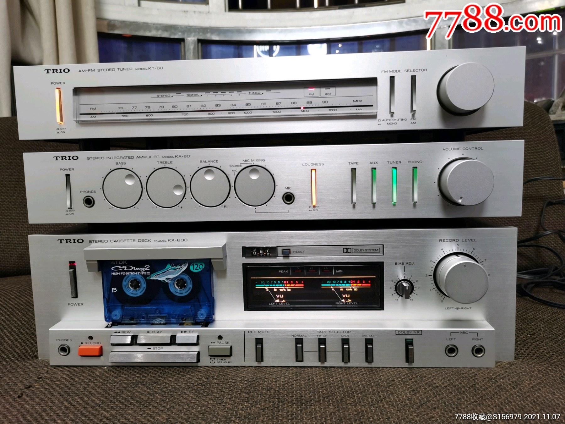 天乐(trio)双磁头中高端卡座kx-600(三件套之卡座)-三用机/两用机