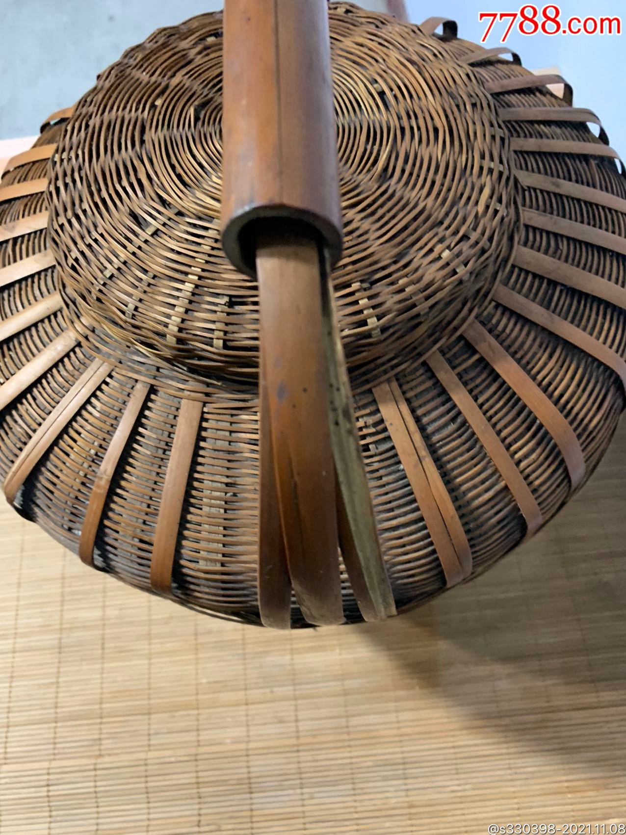 下乡收到民俗老物件小竹篮一个纯手工制作做工精细品相完好民俗博物馆
