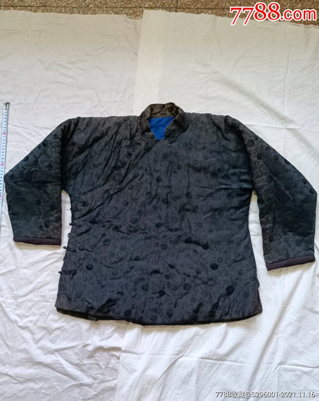 清朝全手工绸缎对襟棉衣