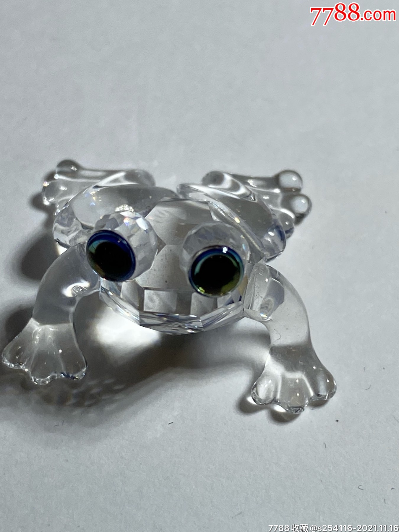 日本购入施华洛世奇水晶摆件小青蛙高14mm宽2025mm重504克保真正品日