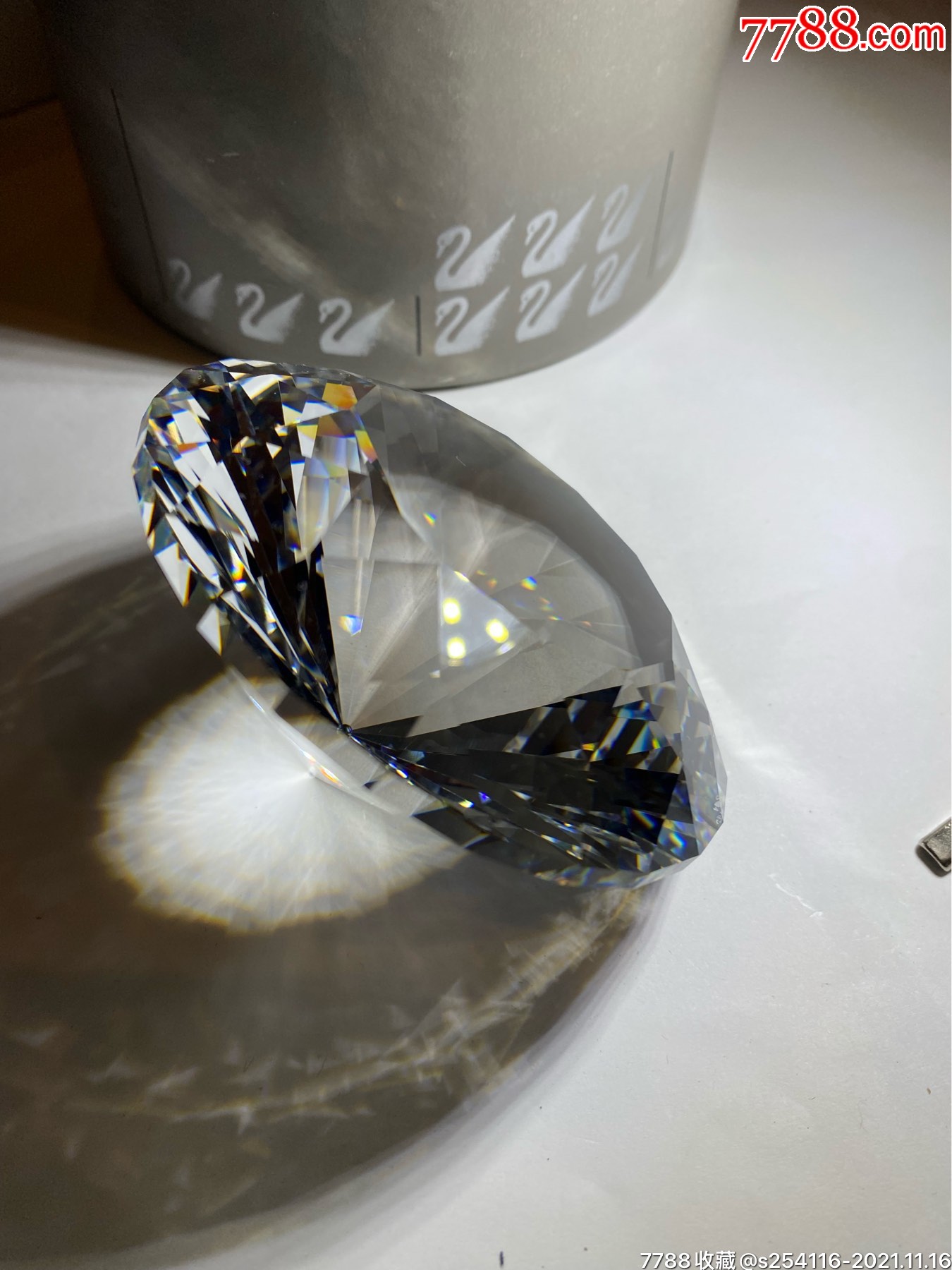 日本购入施华洛世奇水晶摆件大钻石高50mm直径80mm重345克保真正品