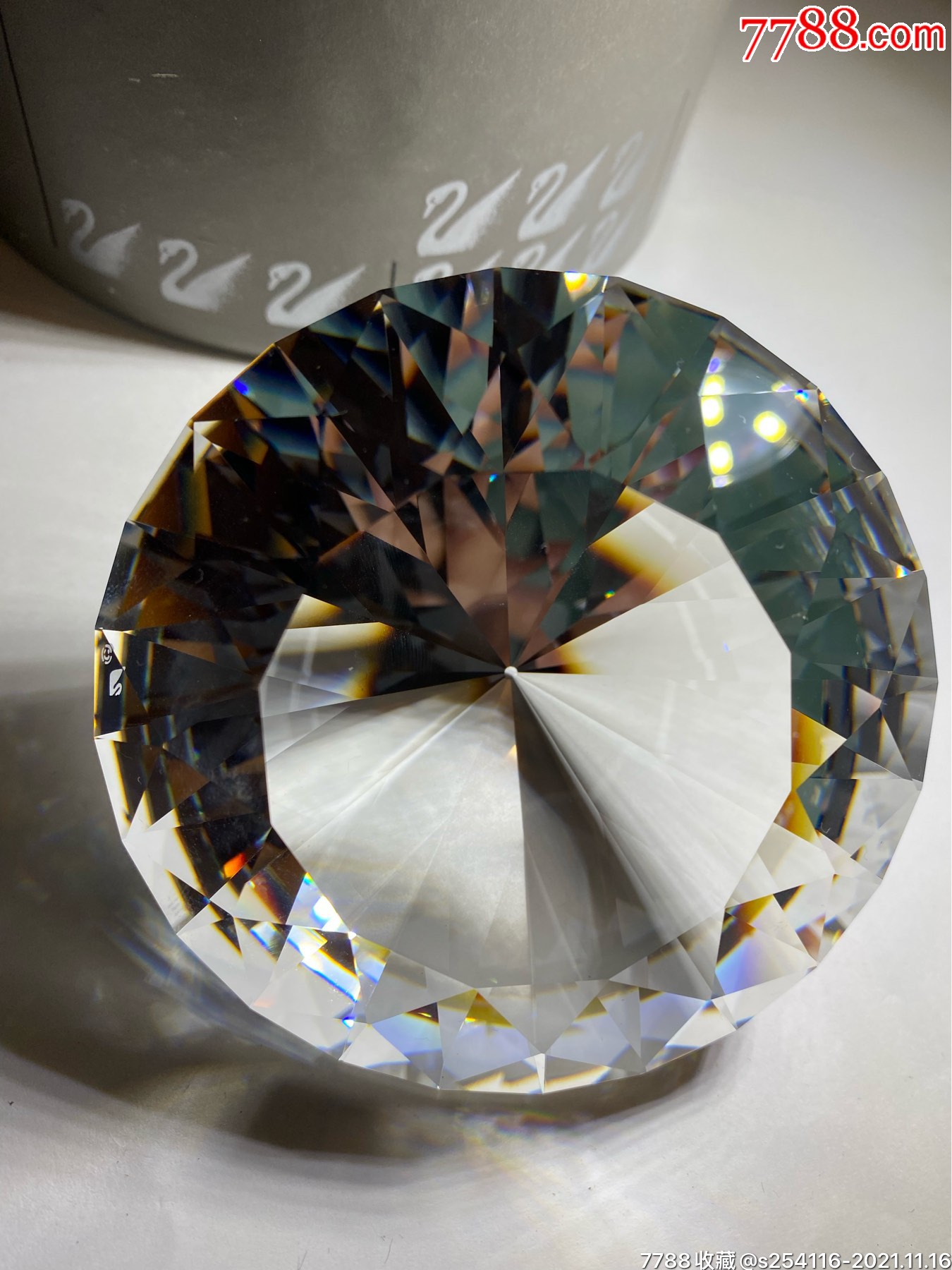 日本购入施华洛世奇水晶摆件大钻石高50mm直径80mm重345克保真正品