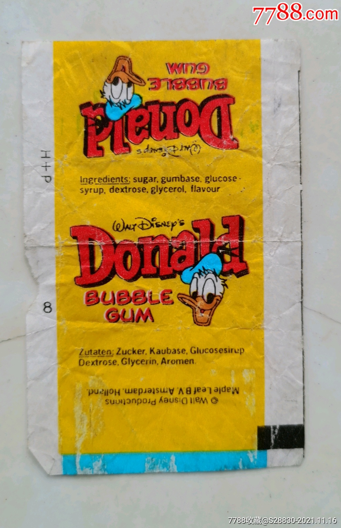 唐老鸭泡泡糖糖纸品如照片