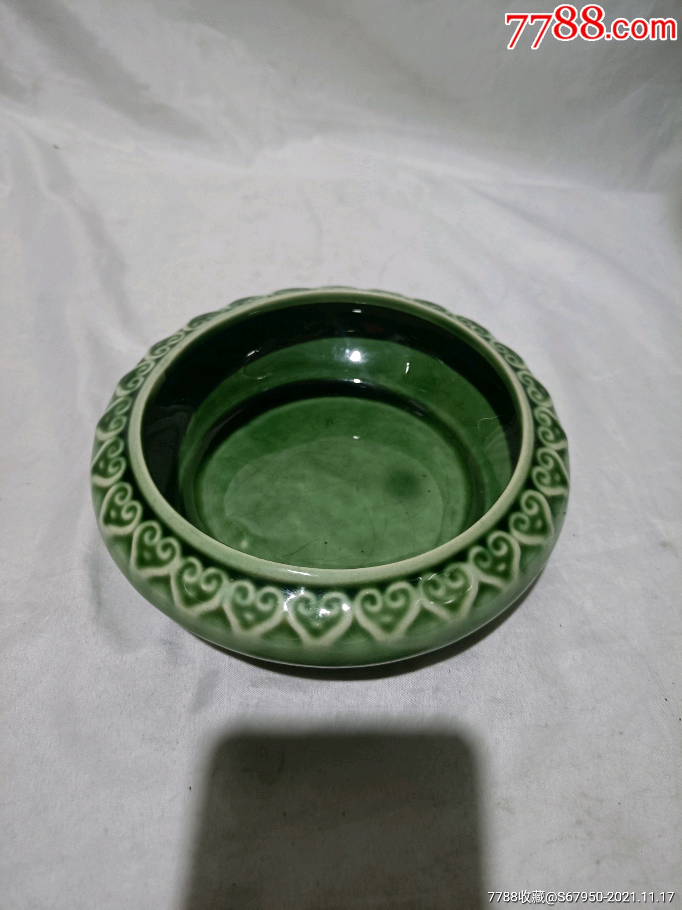 绿釉开片老笔洗