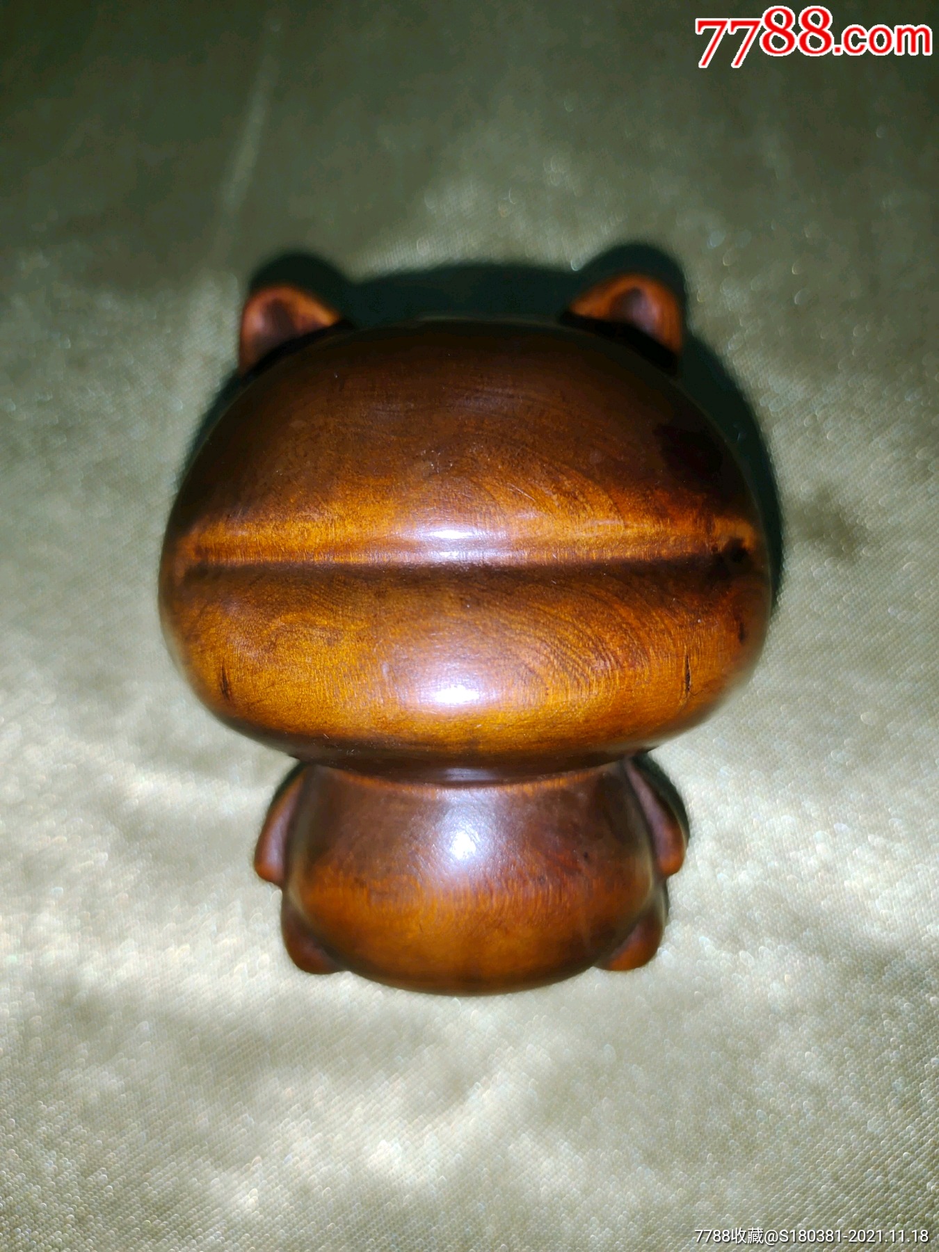 黄杨木雕刻呱呱来财顶呱呱连跳三级四通八达实木雕摆件手把件木雕小件