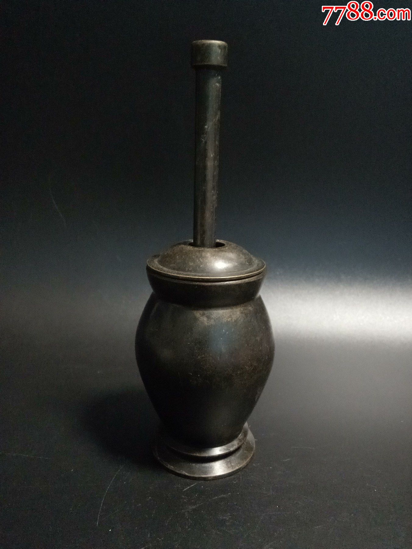 早年收藏紫铜捣药罐