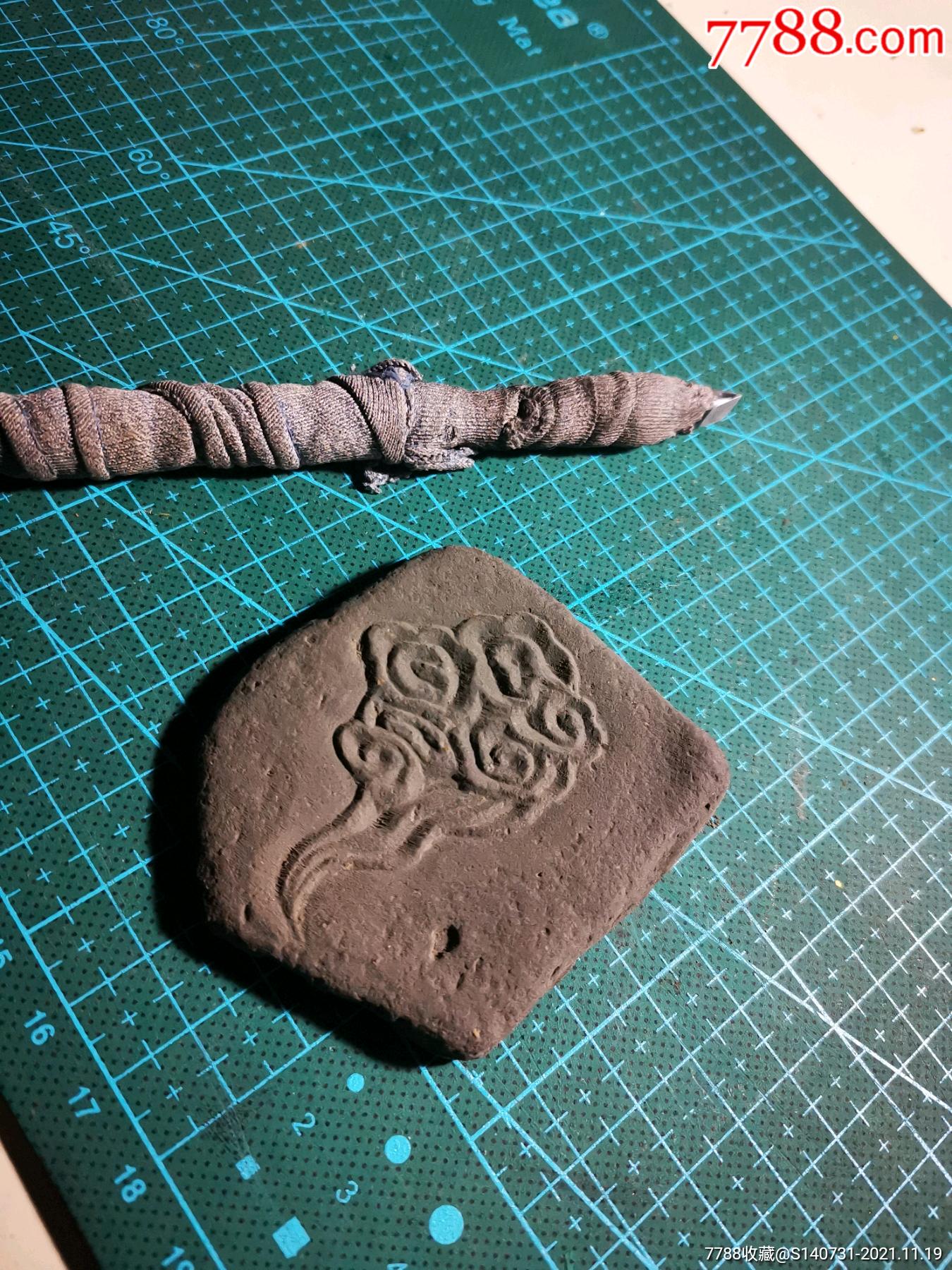 民国青砖手工雕刻祥云香插砖雕禅意书房香炉