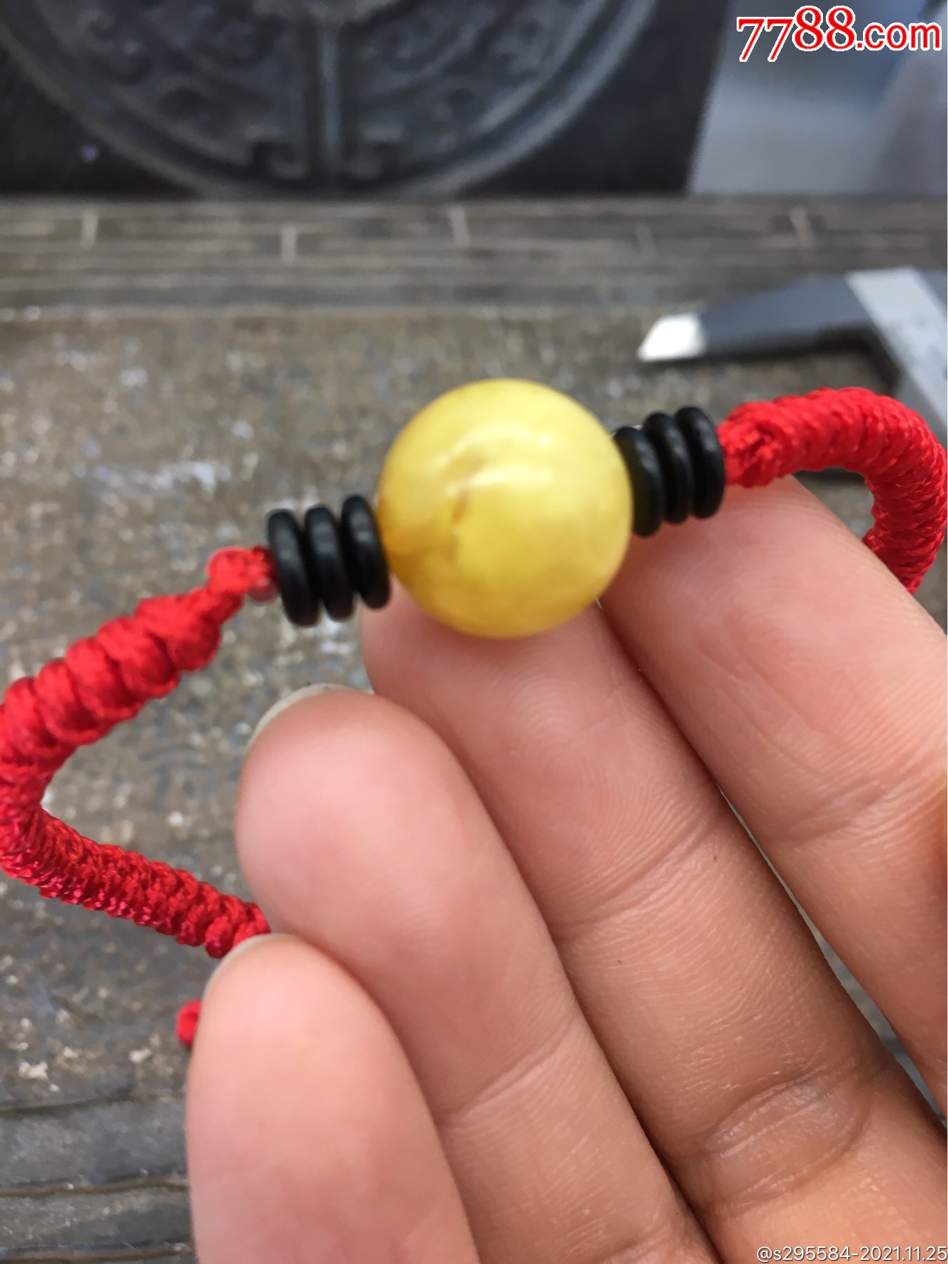 纯天然蜜蜡单珠手绳