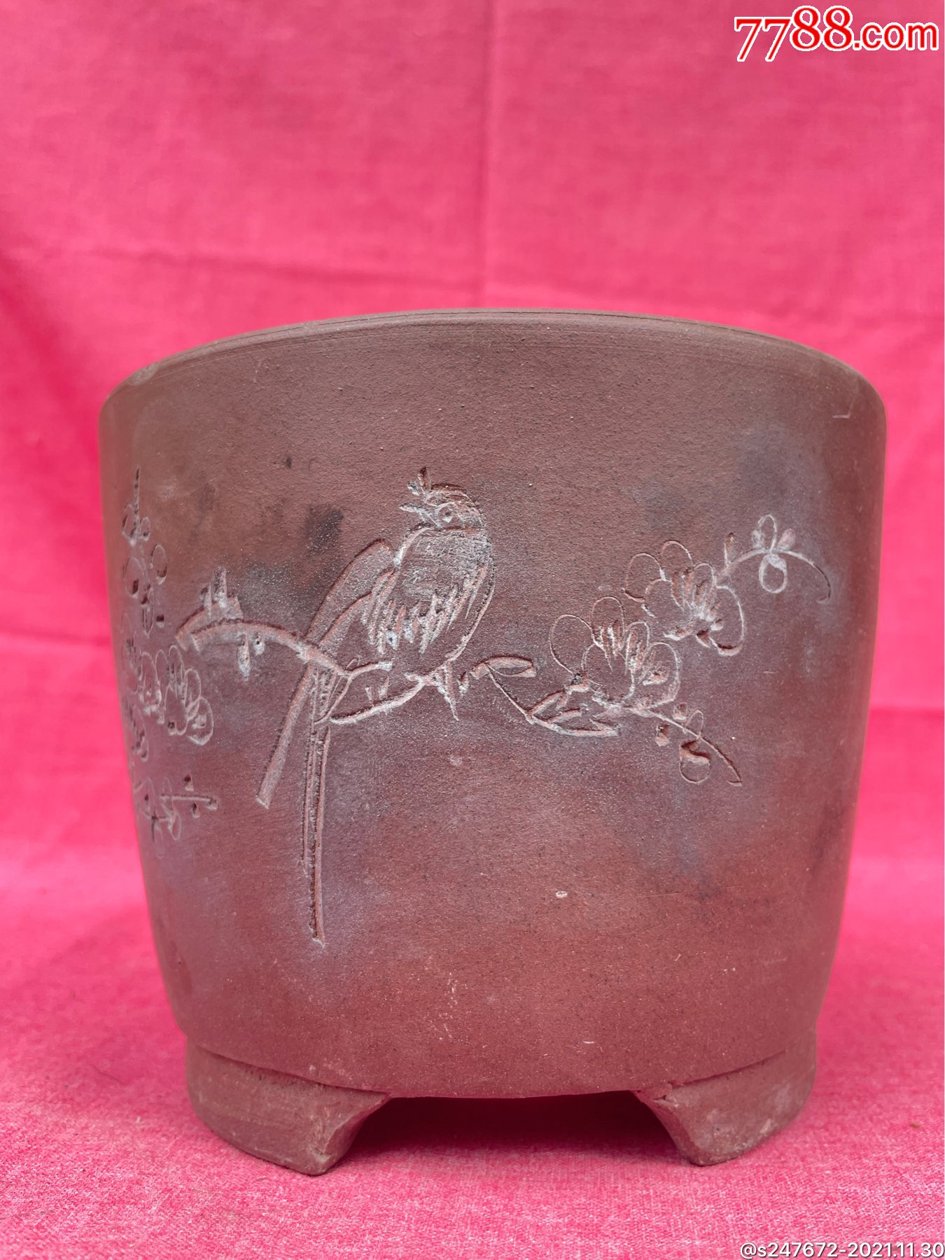 花鸟紫砂花盆_价格170元【爱博杂货铺】_第1张