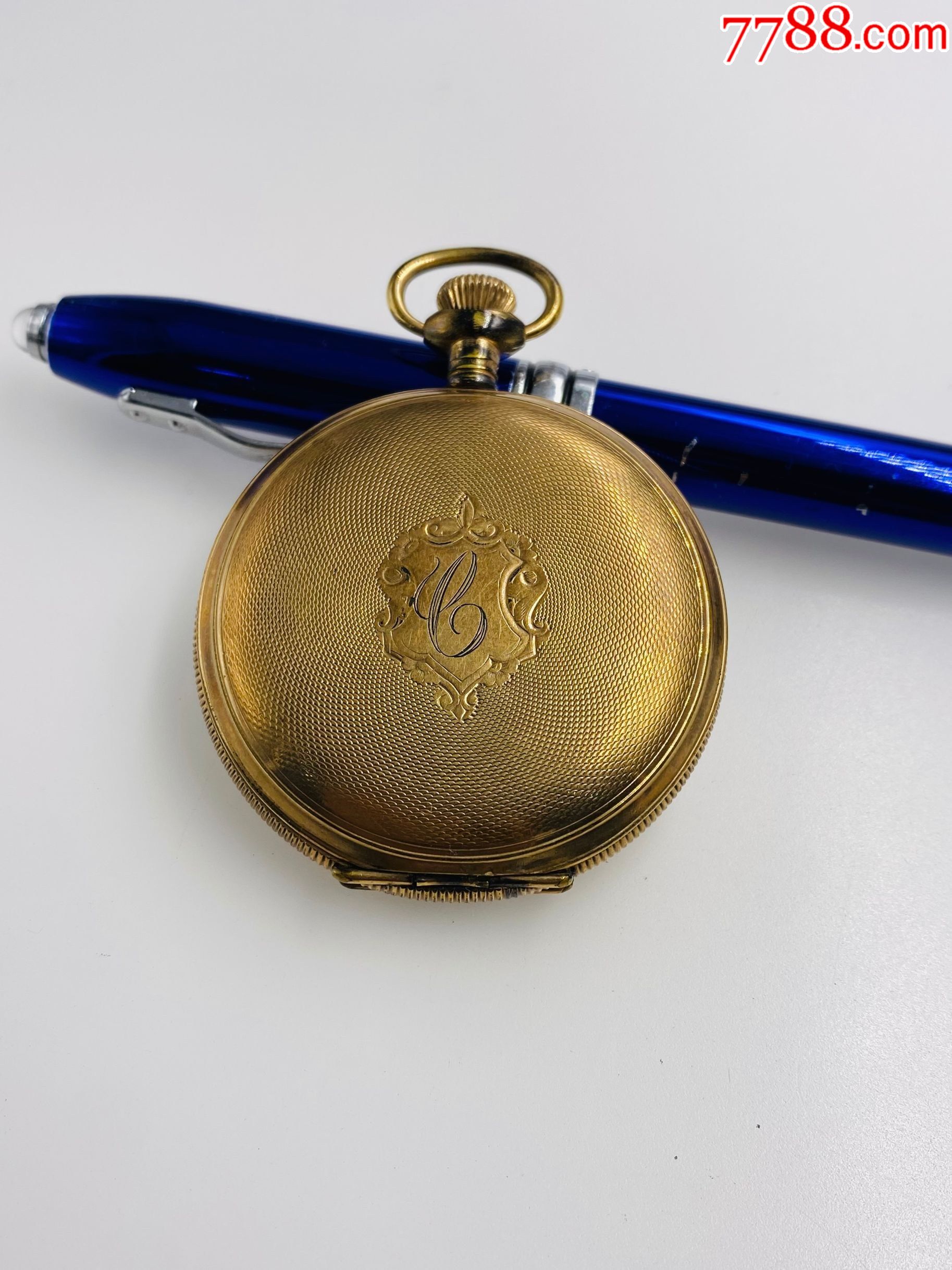 美国产三开门包金hampden汉普顿古董老怀表不走时摆尖断