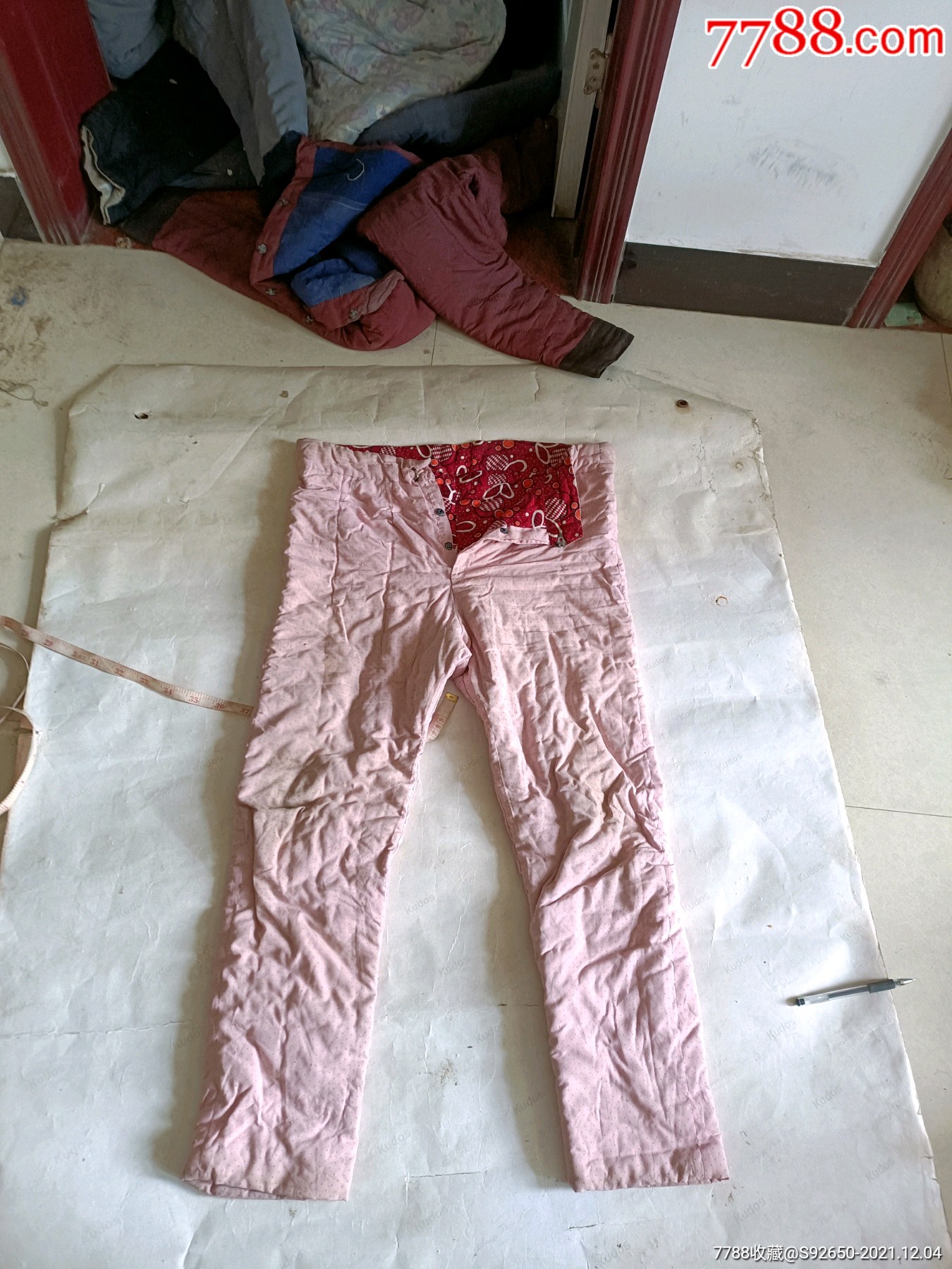 怀旧老手工缝制淡粉布两面穿棉裤_其他服饰_我的藏宝阁【7788收藏