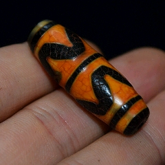 西藏真品至纯天珠精品包浆龙六眼天珠吊坠包浆油润马蹄纹天珠