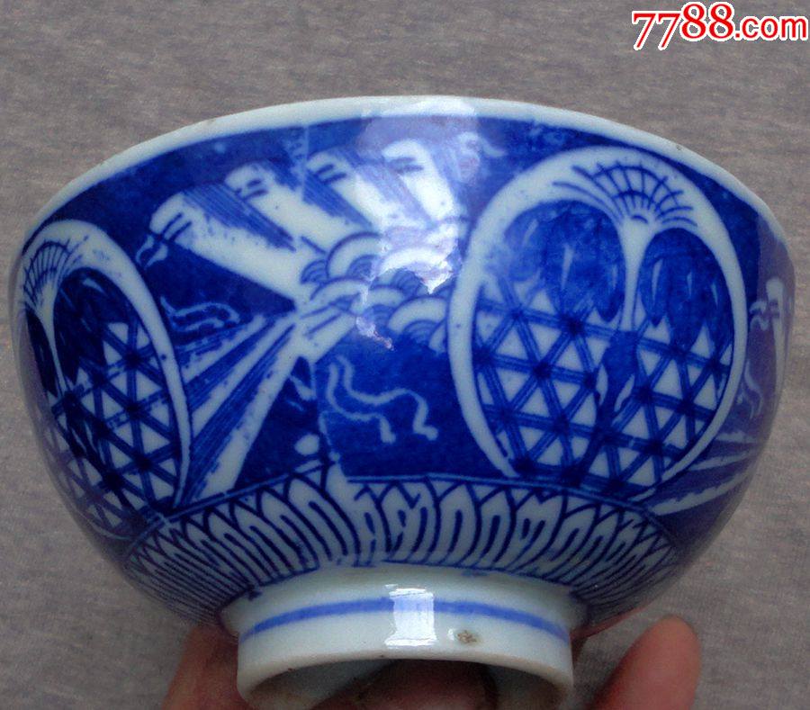 晚清民国青花碗_价格80元_第1张