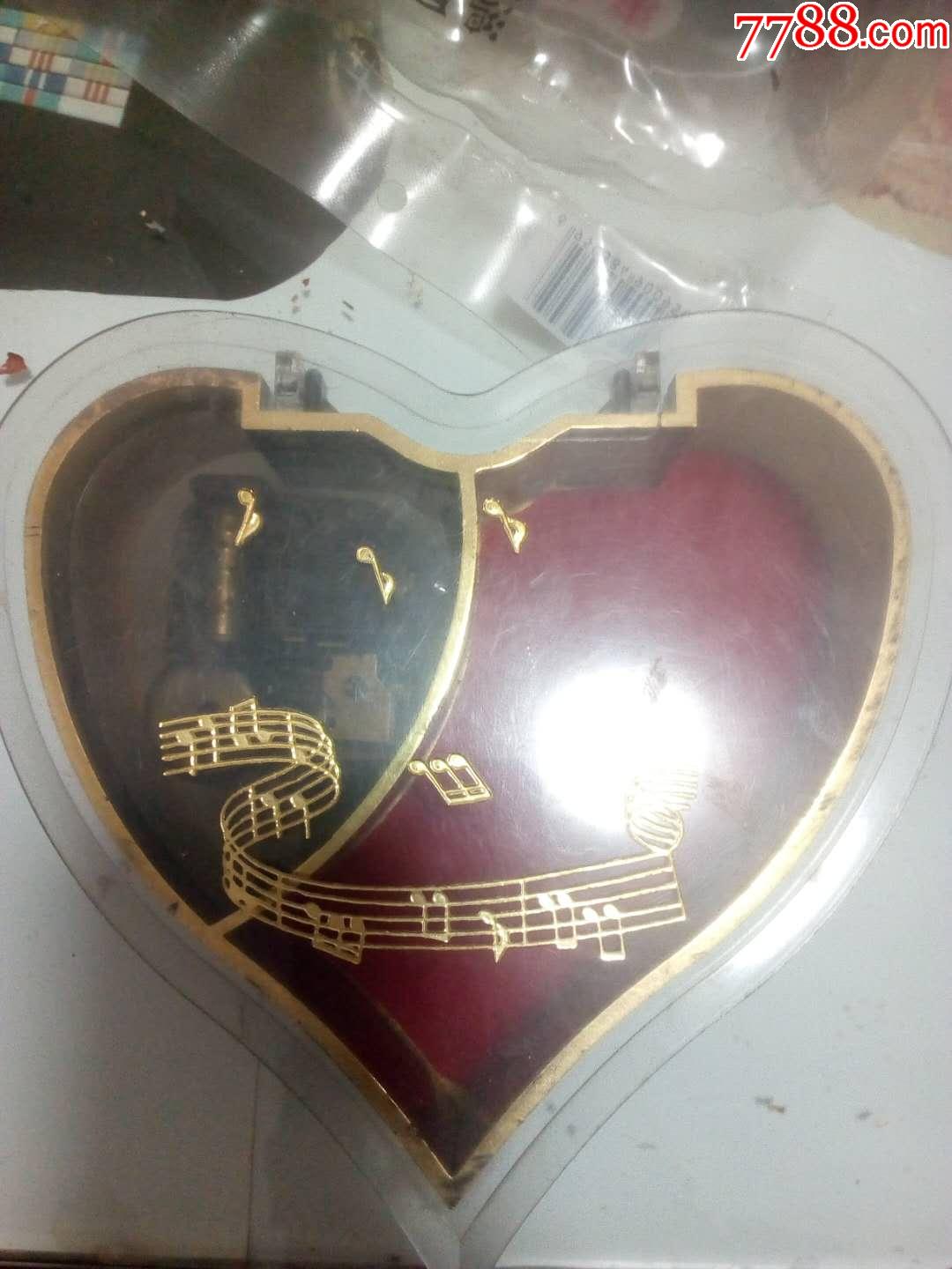 老八音盒央视91年春晚纪念心形八音盒-八音盒/音乐盒-7788钢笔收藏
