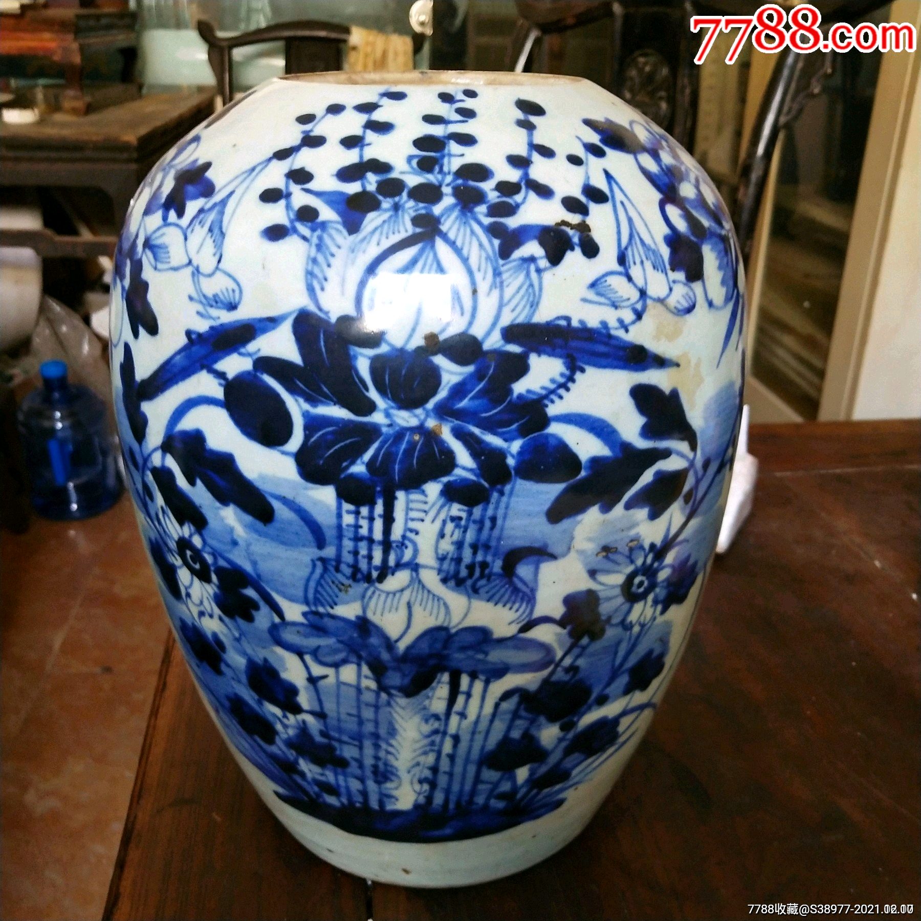 j12000清代清花冬瓜罐