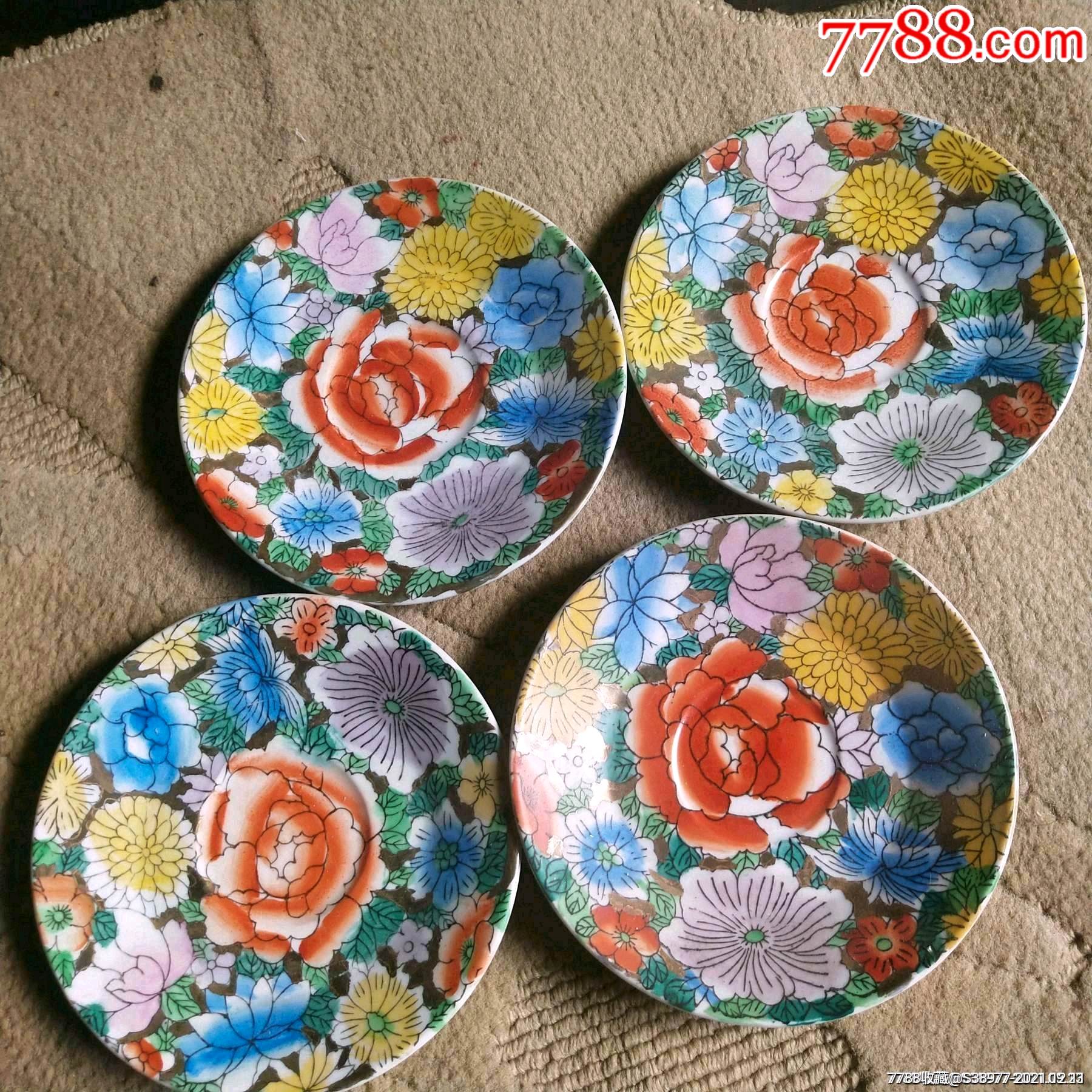 四个民国花盘-价格:70元-au28616135-彩绘瓷/彩瓷 -加价-7788铜锁收藏